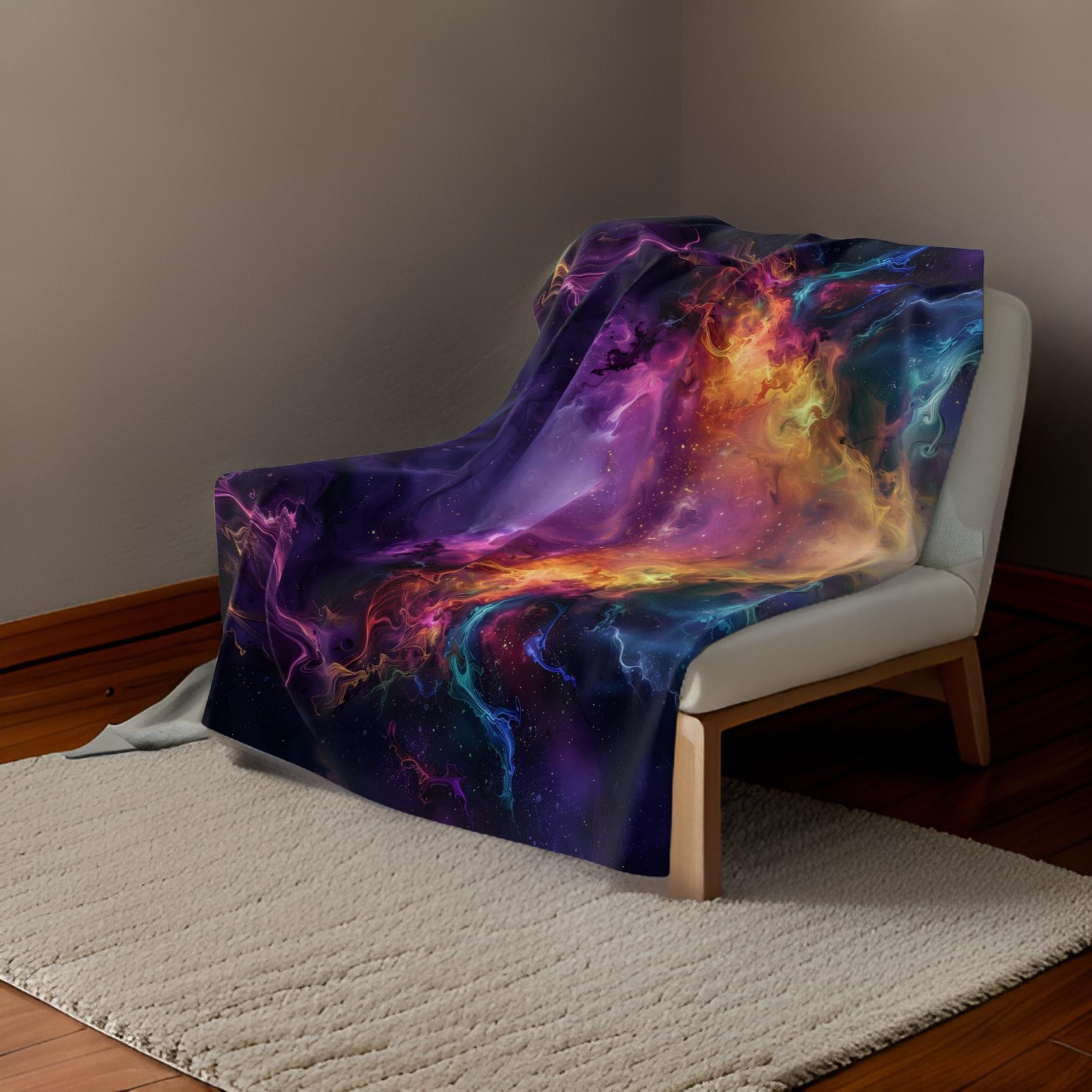 Swirling Galaxy Throw Blanket: Cosmic Celestial Decor