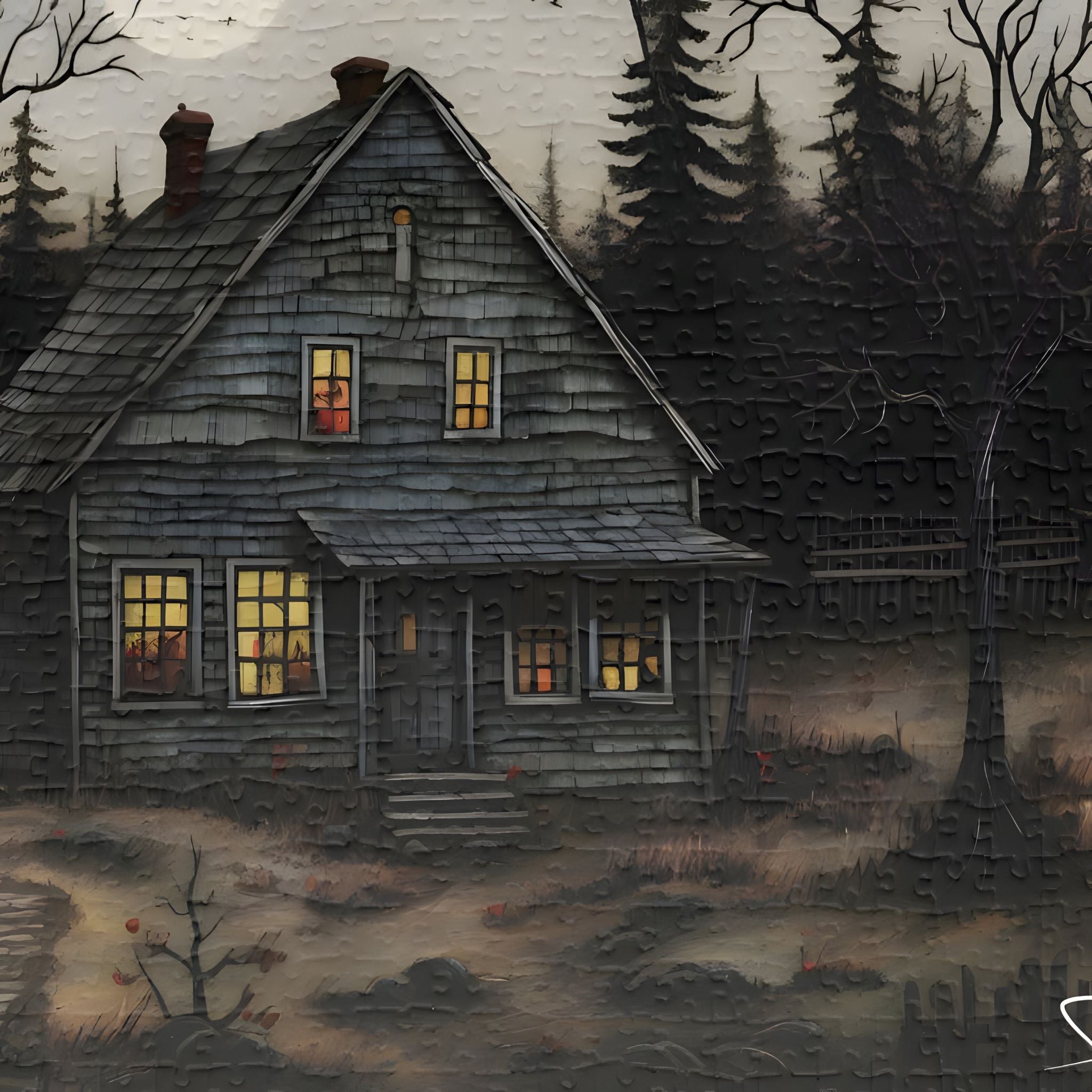 Gothic Cabin Jigsaw Puzzle 500 Piece Wooden – Cabin of Mystery | Durazza