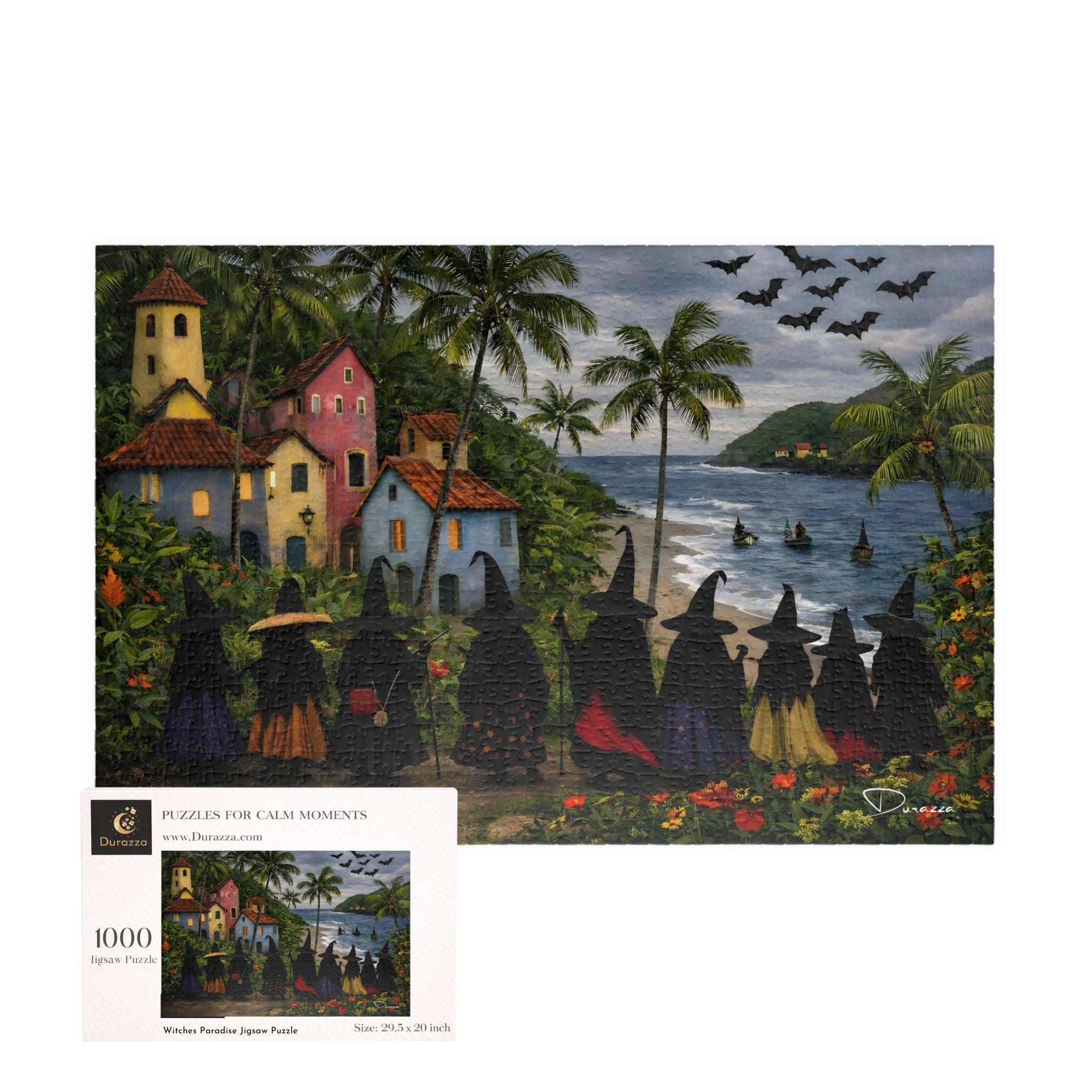 Coastal Witch Jigsaw Puzzle 500 or 1000 Piece | Witchy Paradise – Durazza