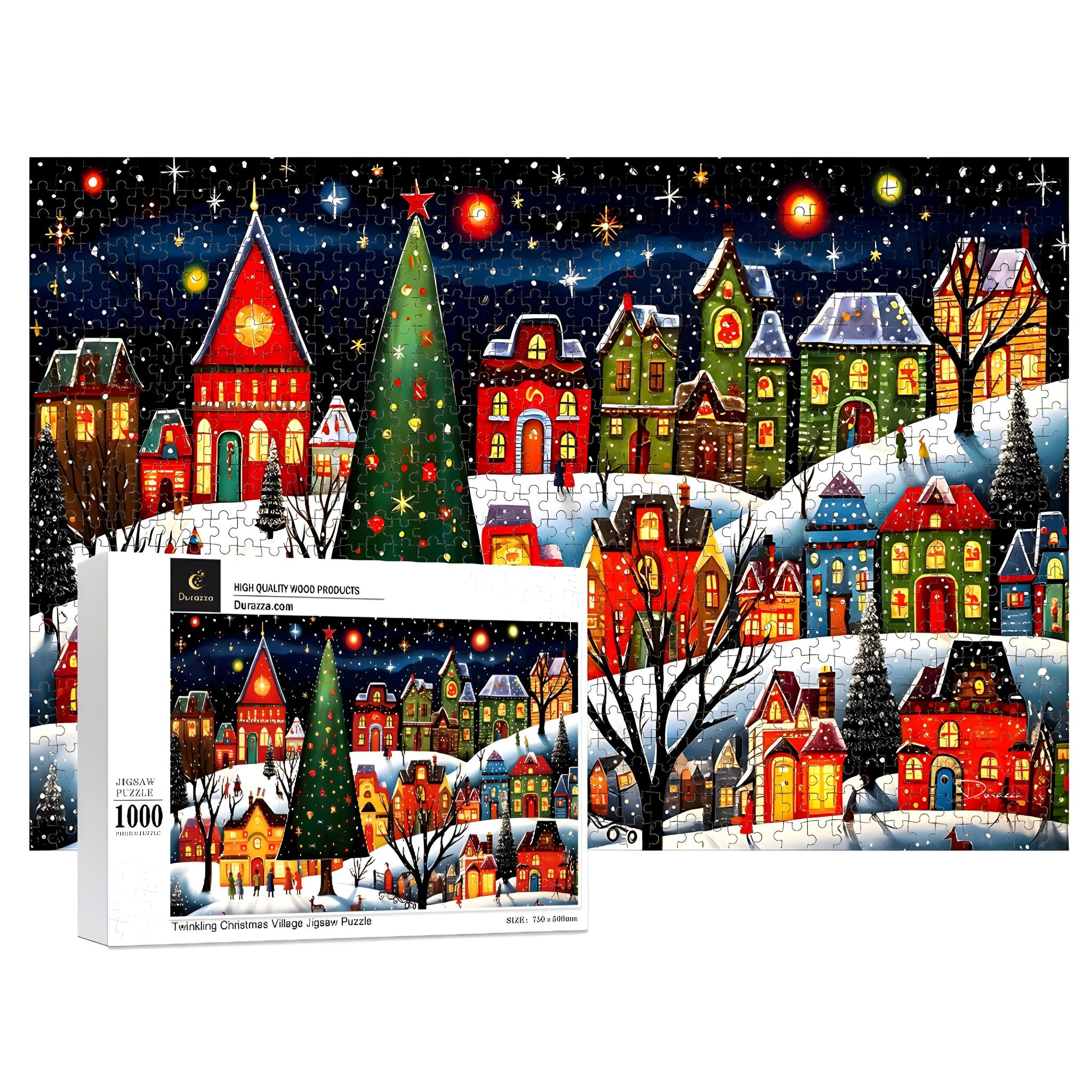 Christmas Village Jigsaw Puzzle 500/1000 Piece – Festive Scene | Durazza
