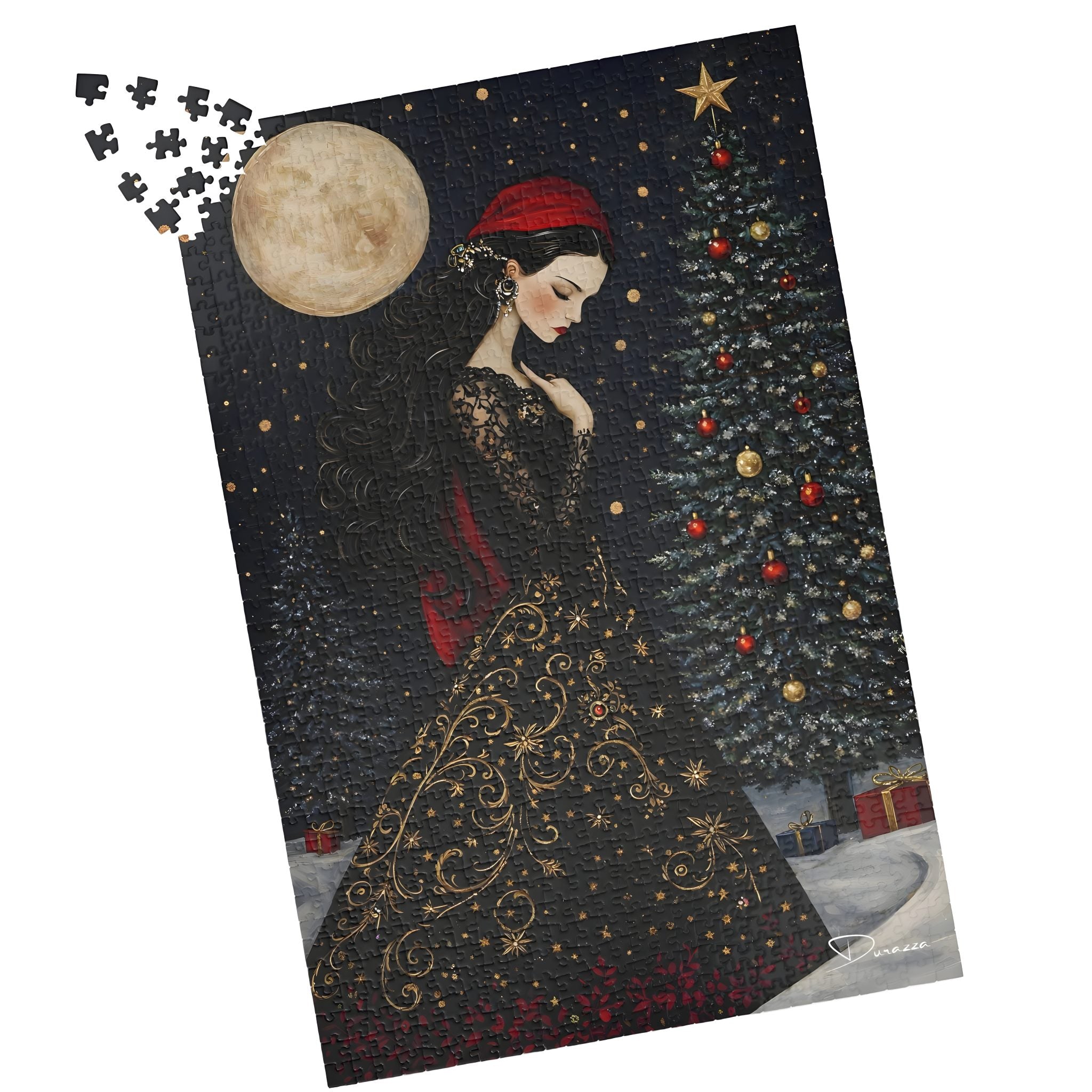 Christmas Woman Jigsaw Puzzle – 500/1000 Piece | Holiday Maiden – Durazza