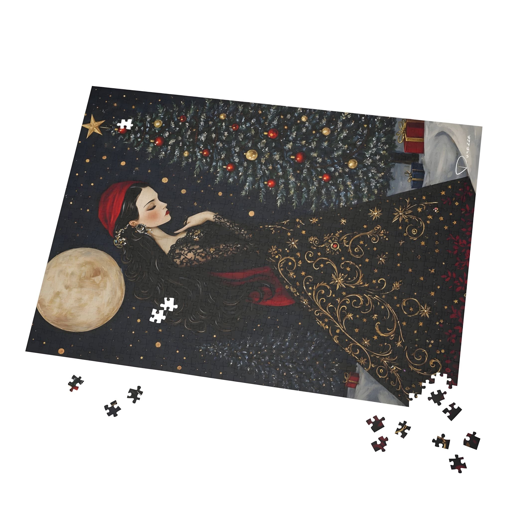 Christmas Woman Jigsaw Puzzle – 500/1000 Piece | Holiday Maiden – Durazza