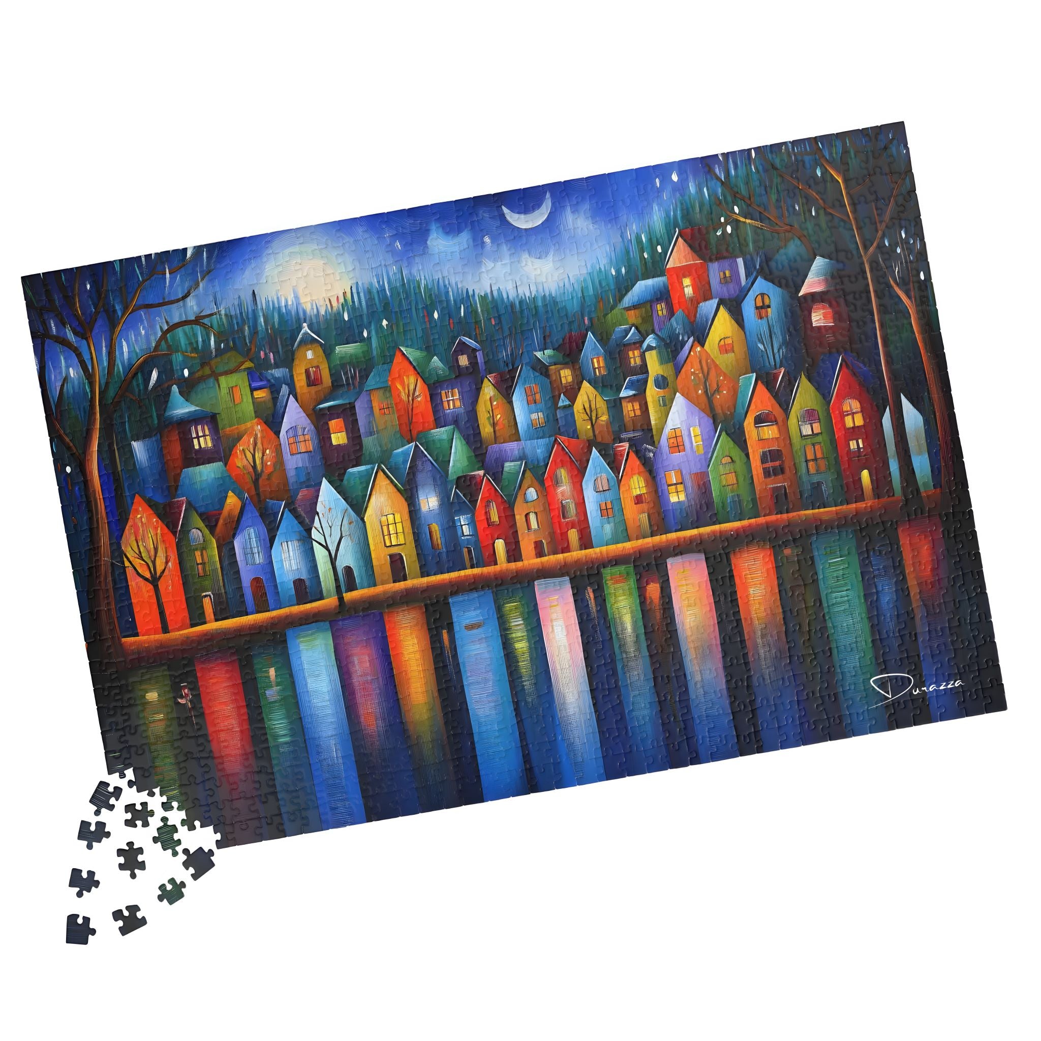 Colorful Nordic Village Jigsaw Puzzle – 1000 Piece - Colorful Nordic Homes | Durazza
