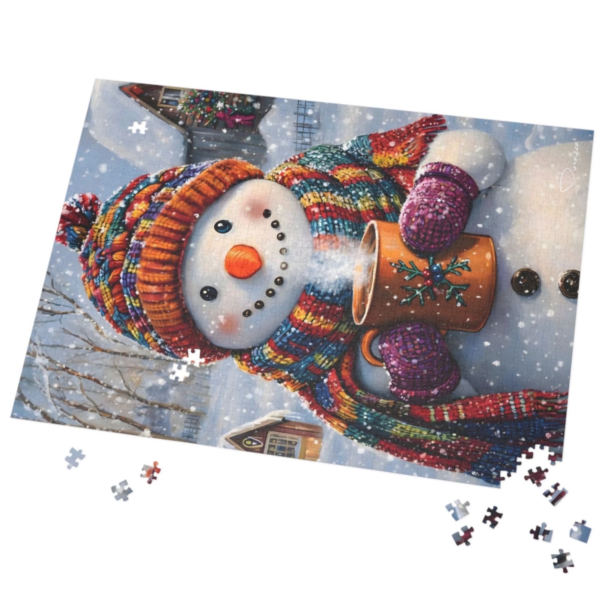 Snowman Jigsaw Puzzle 1000 Piece | Frostys Coffee Escape – Durazza