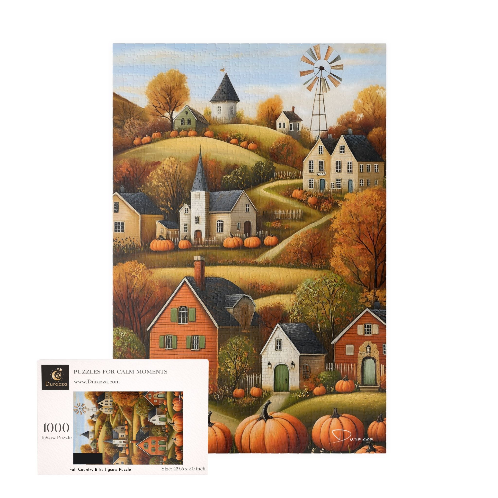 Fall Farmhouse Jigsaw Puzzle 500 or 1000 Piece | Fall Country Bliss – Durazza