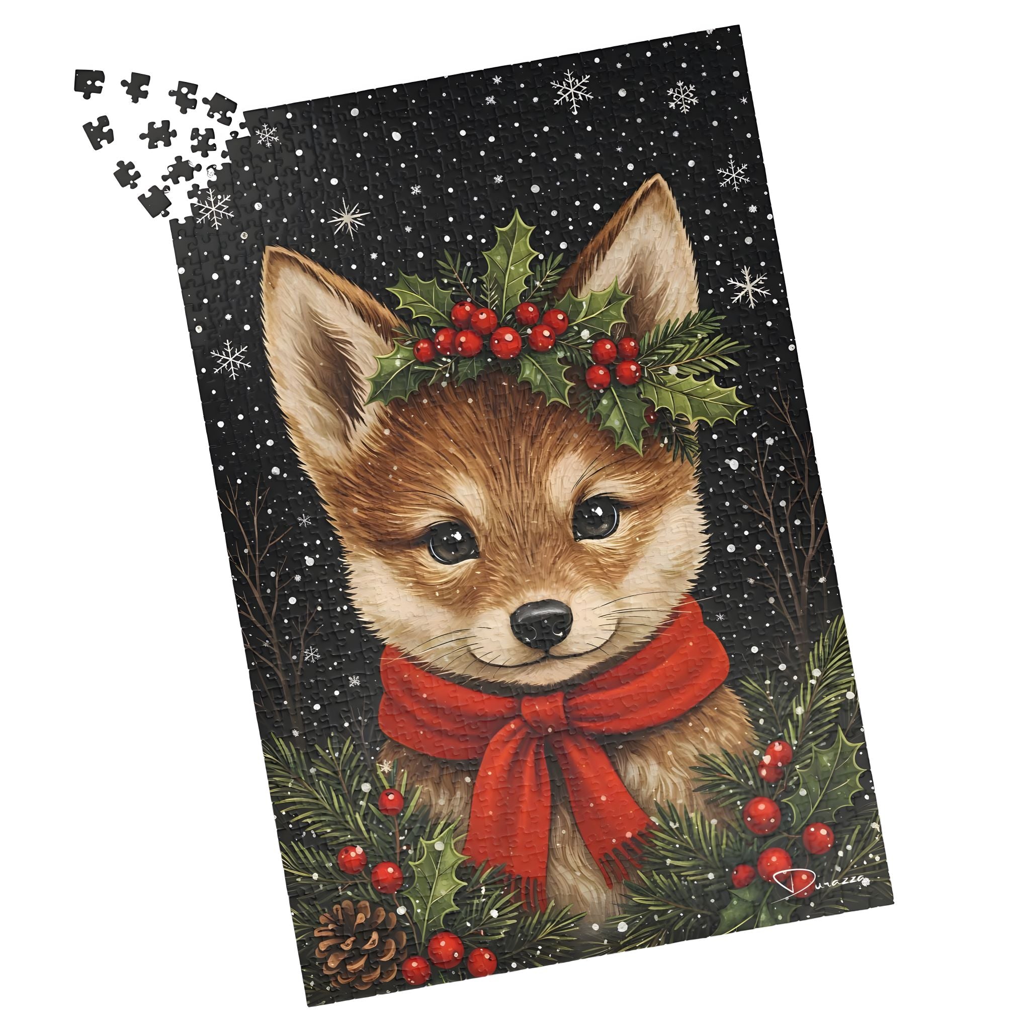 Christmas Wolf Jigsaw Puzzle – 500/1000 Pieces - Wolf’s Winter Tale | Durazza