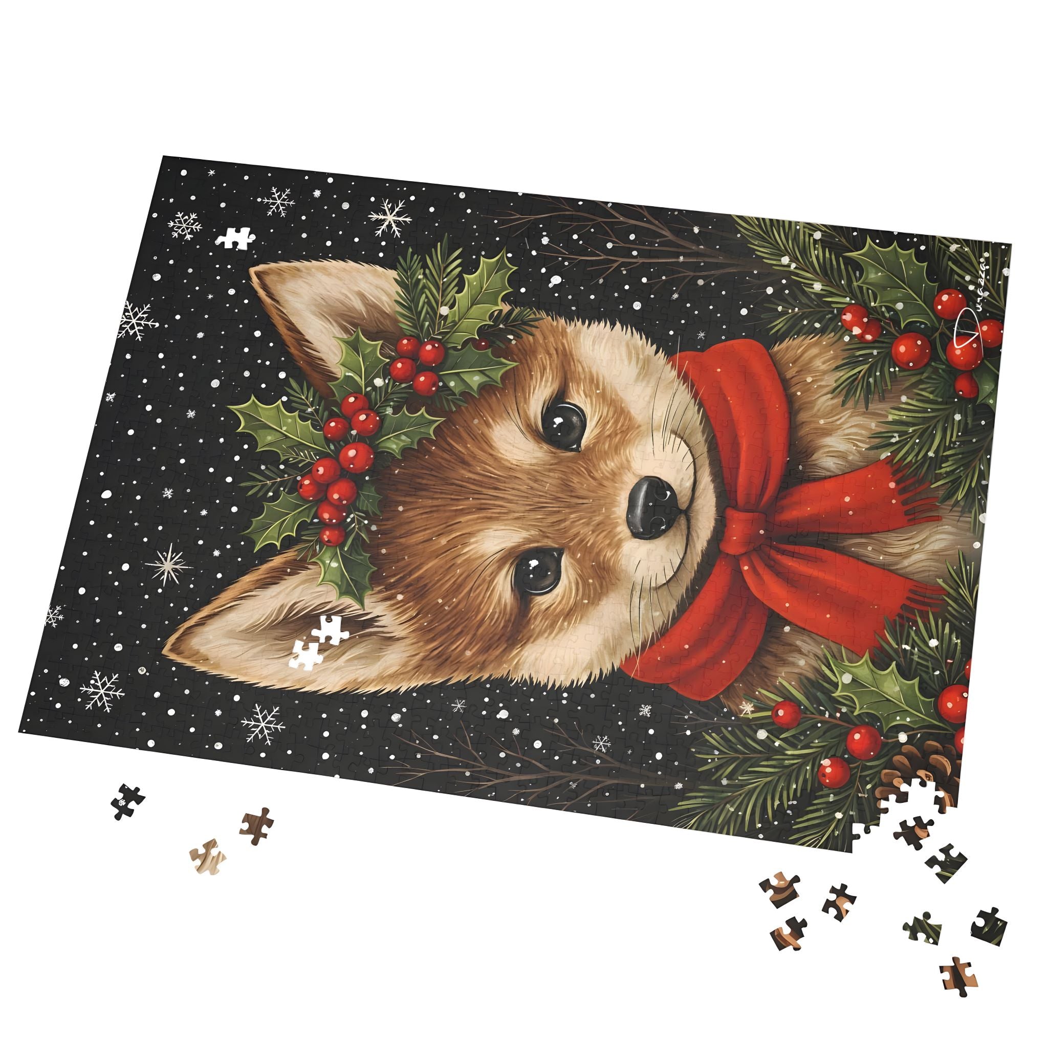 Christmas Wolf Jigsaw Puzzle – 500/1000 Pieces - Wolf’s Winter Tale | Durazza