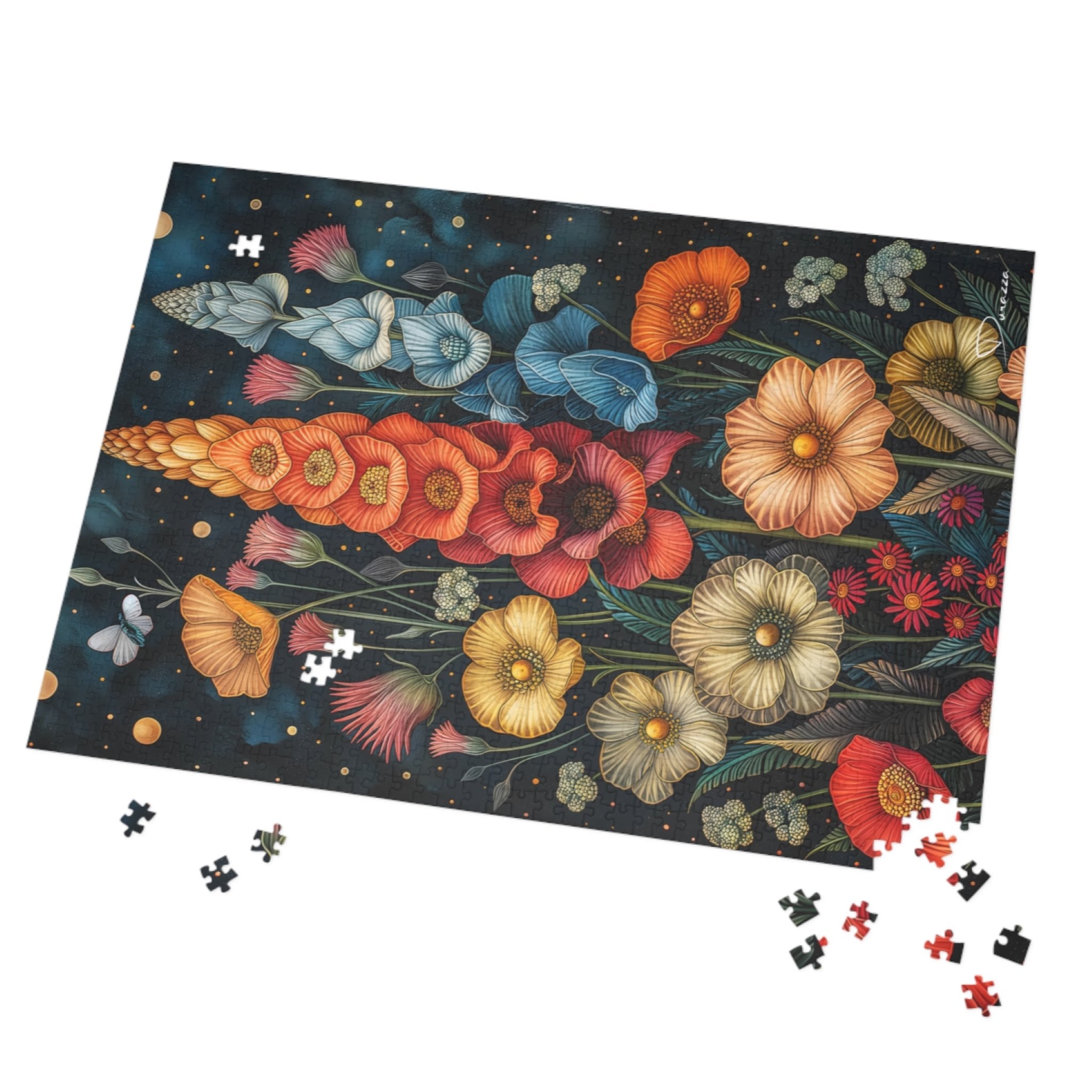 Botanical Floral Jigsaw Puzzle – 500 or 1000 Pieces | Moonlit Poppy - Durazza