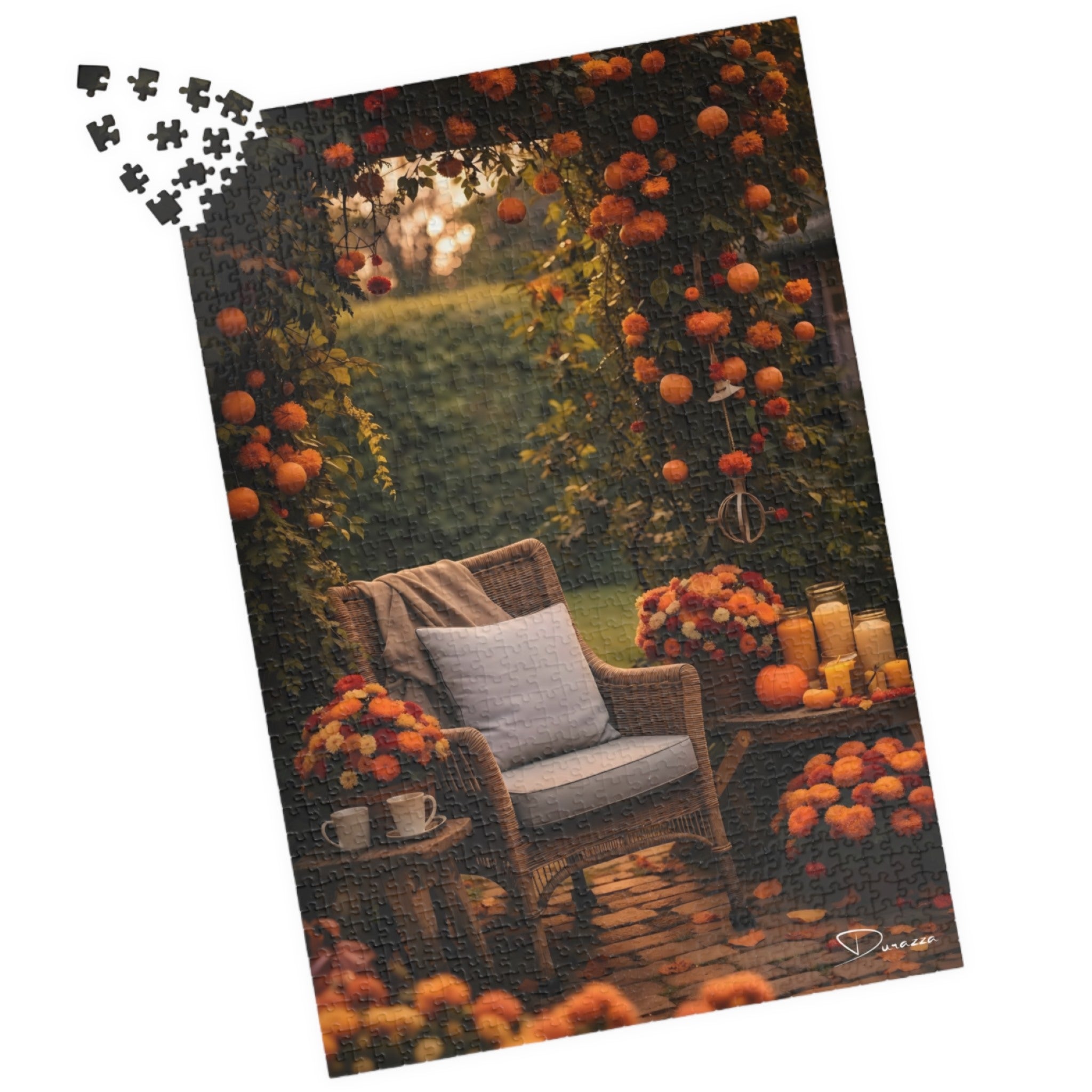 Autumn Outdoor Jigsaw Puzzle – 1000 Piece | Autumn Yard Retreat - Durazza