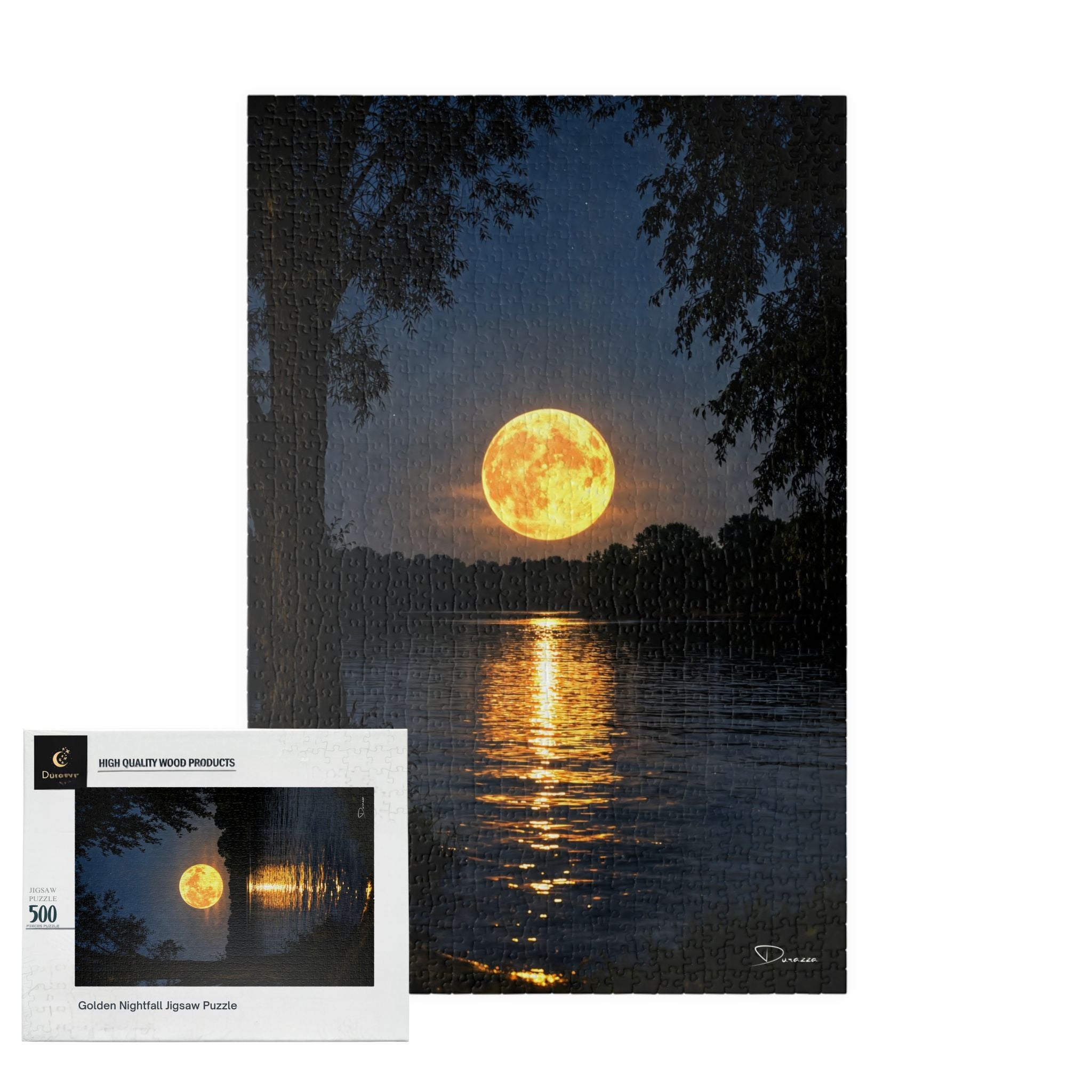 Golden Nightfall Wooden Jigsaw Puzzle – 500 Pieces | Durazza