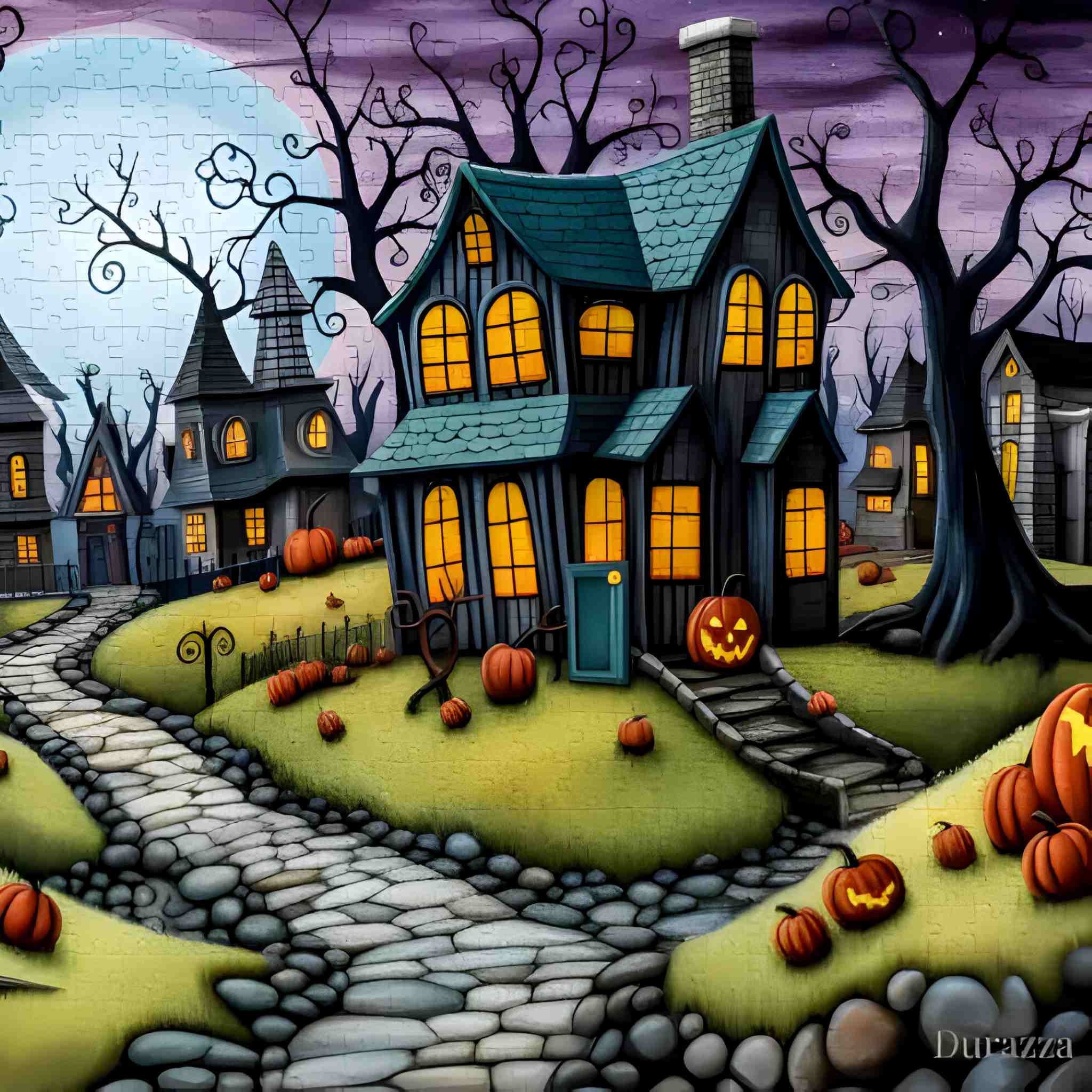 Spooky Cobblestone Path Jigsaw Puzzle 500 or 1000 Piece