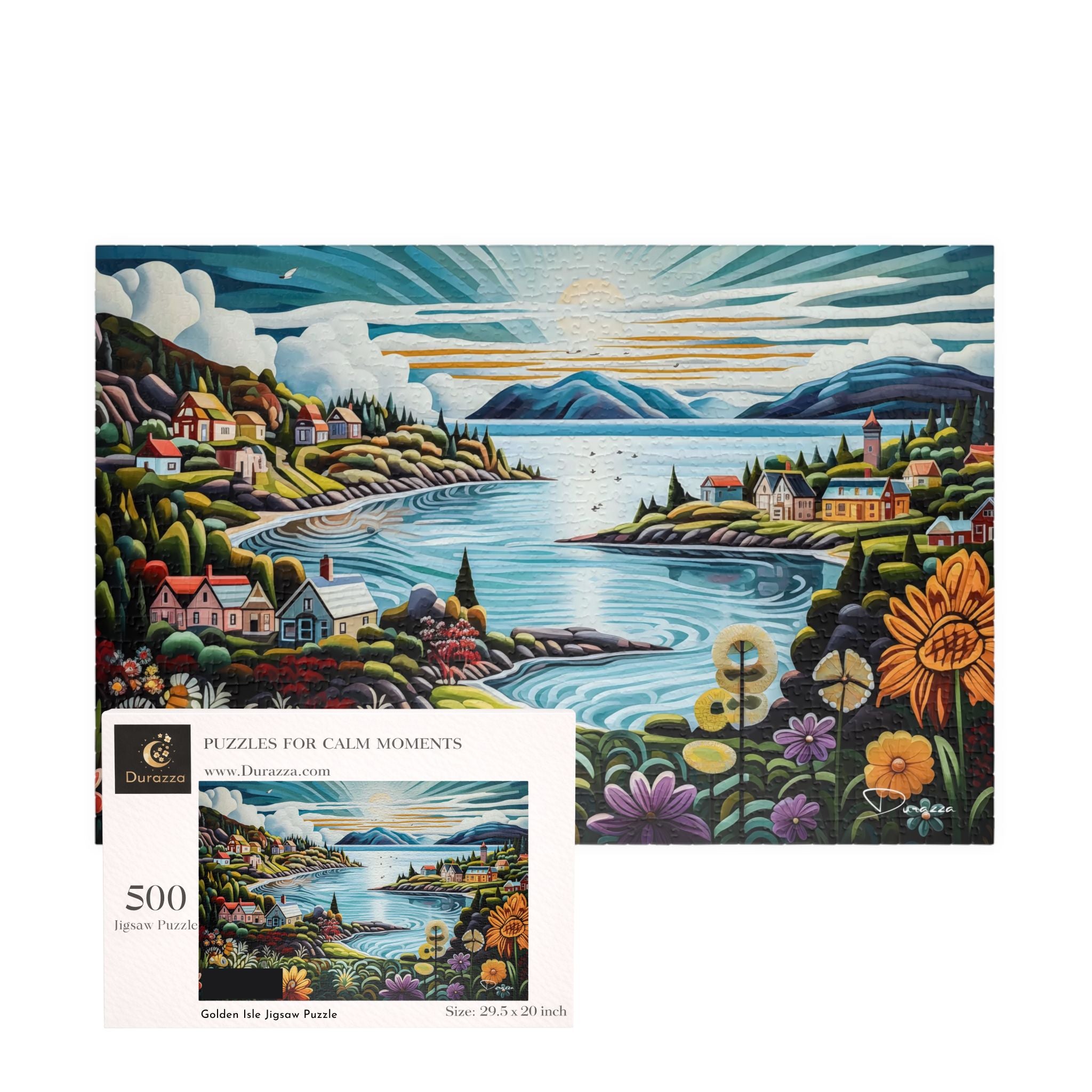 Coastal Lake Jigsaw Puzzle – 500 Pieces | Golden Isle - Durazza