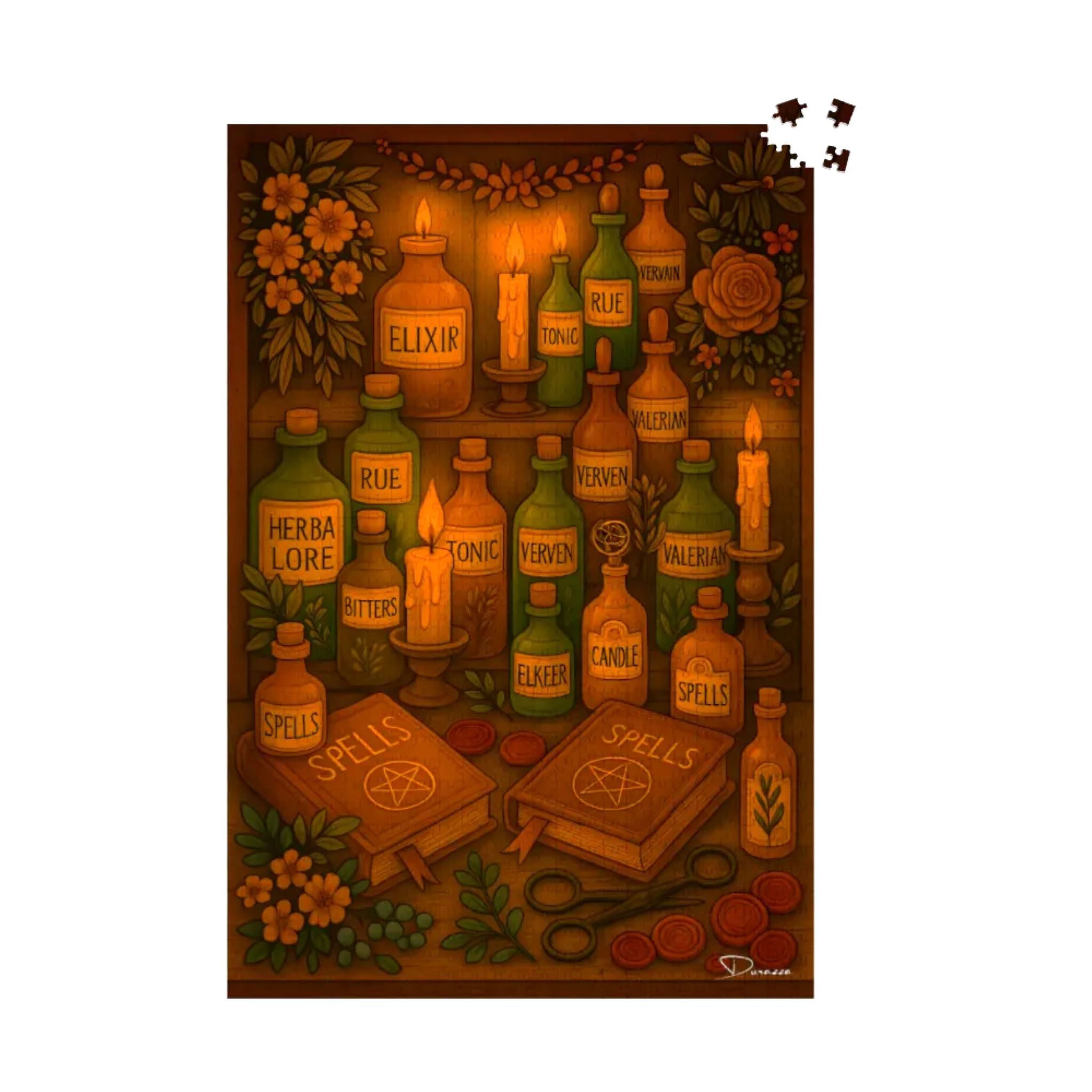 Herbal Puzzle – Potion Shelf Decor | The Quiet Spell