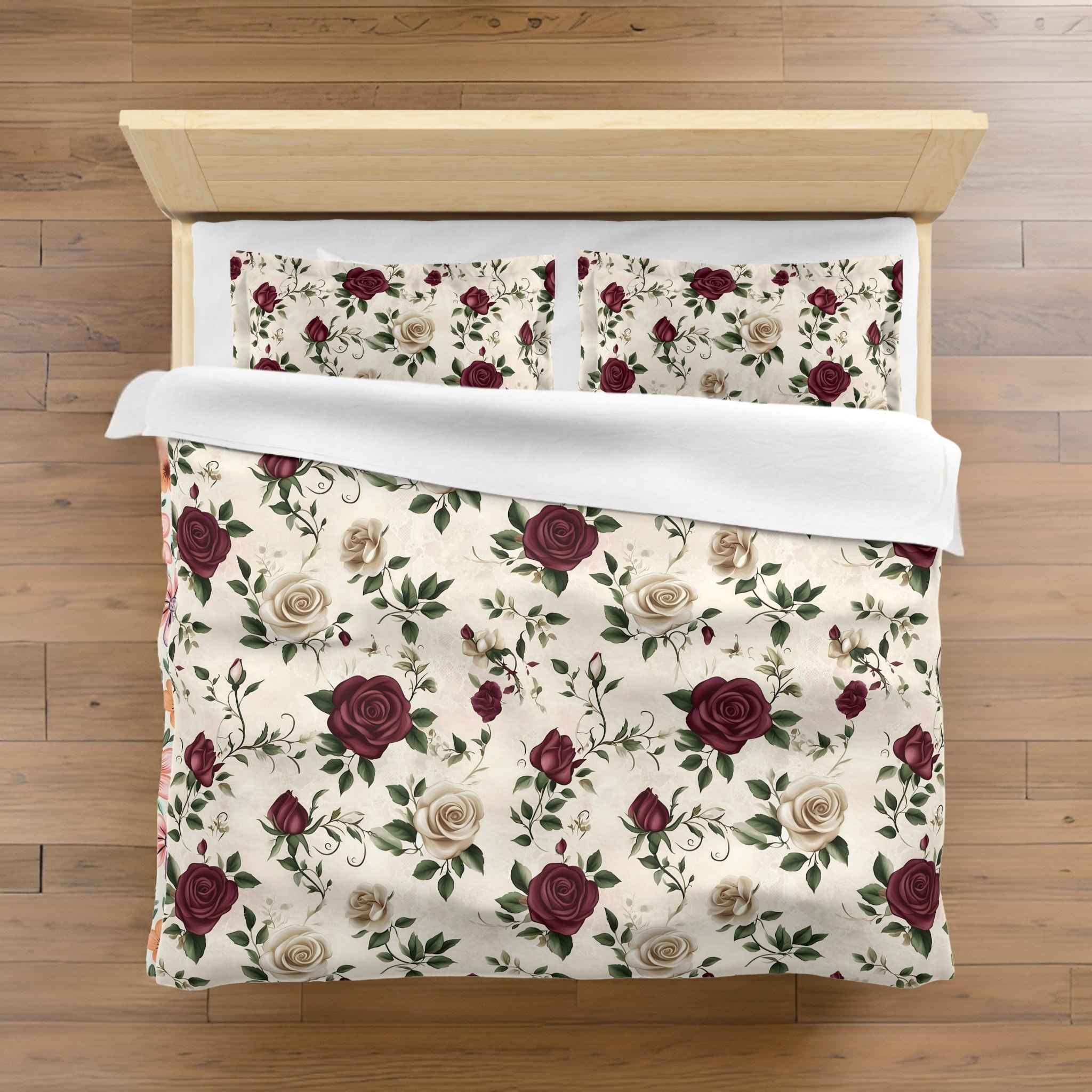 Floral Duvet Cover - Vintage Rose Design | Timeless Bloom