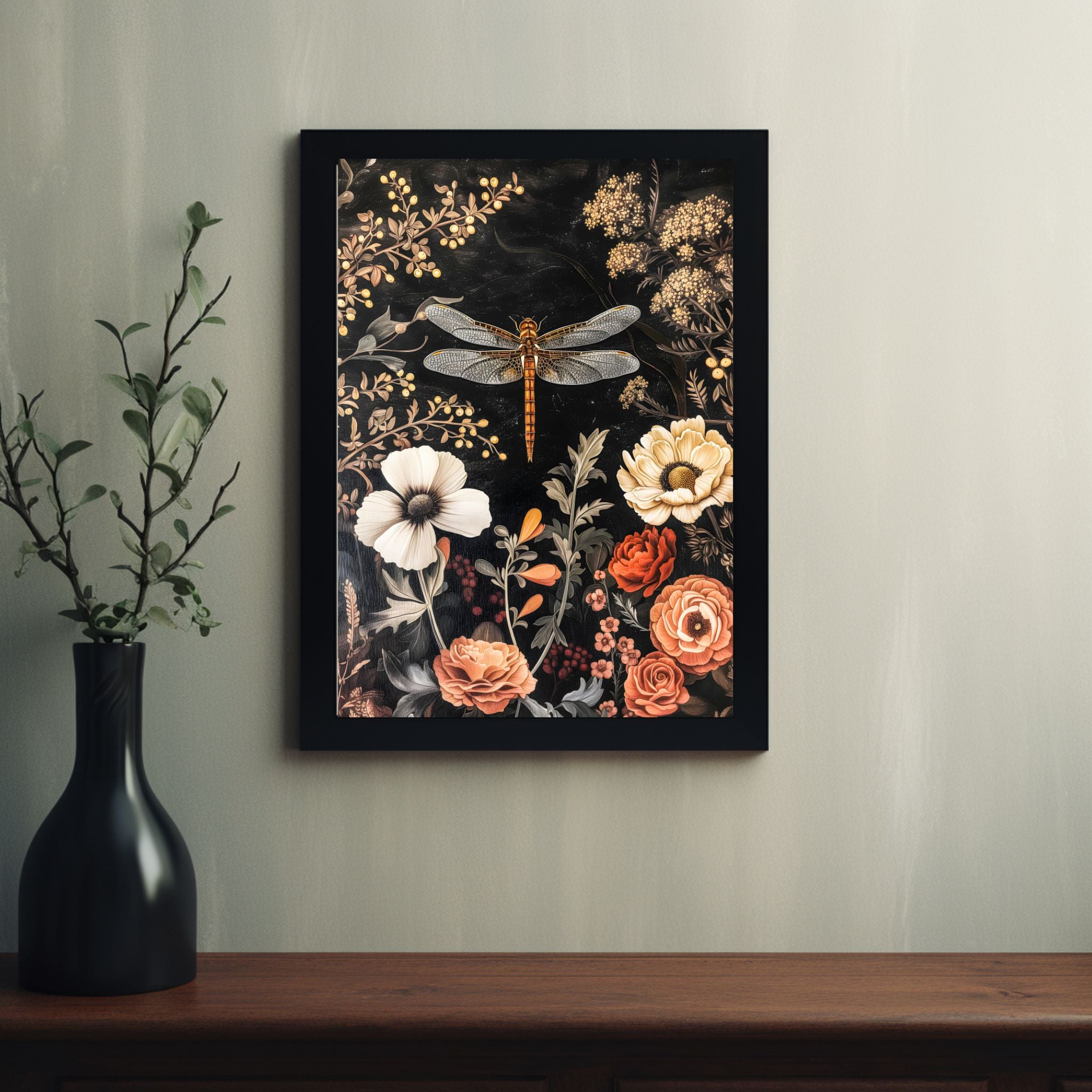 Twilight Dragonfly Wall Art Piece