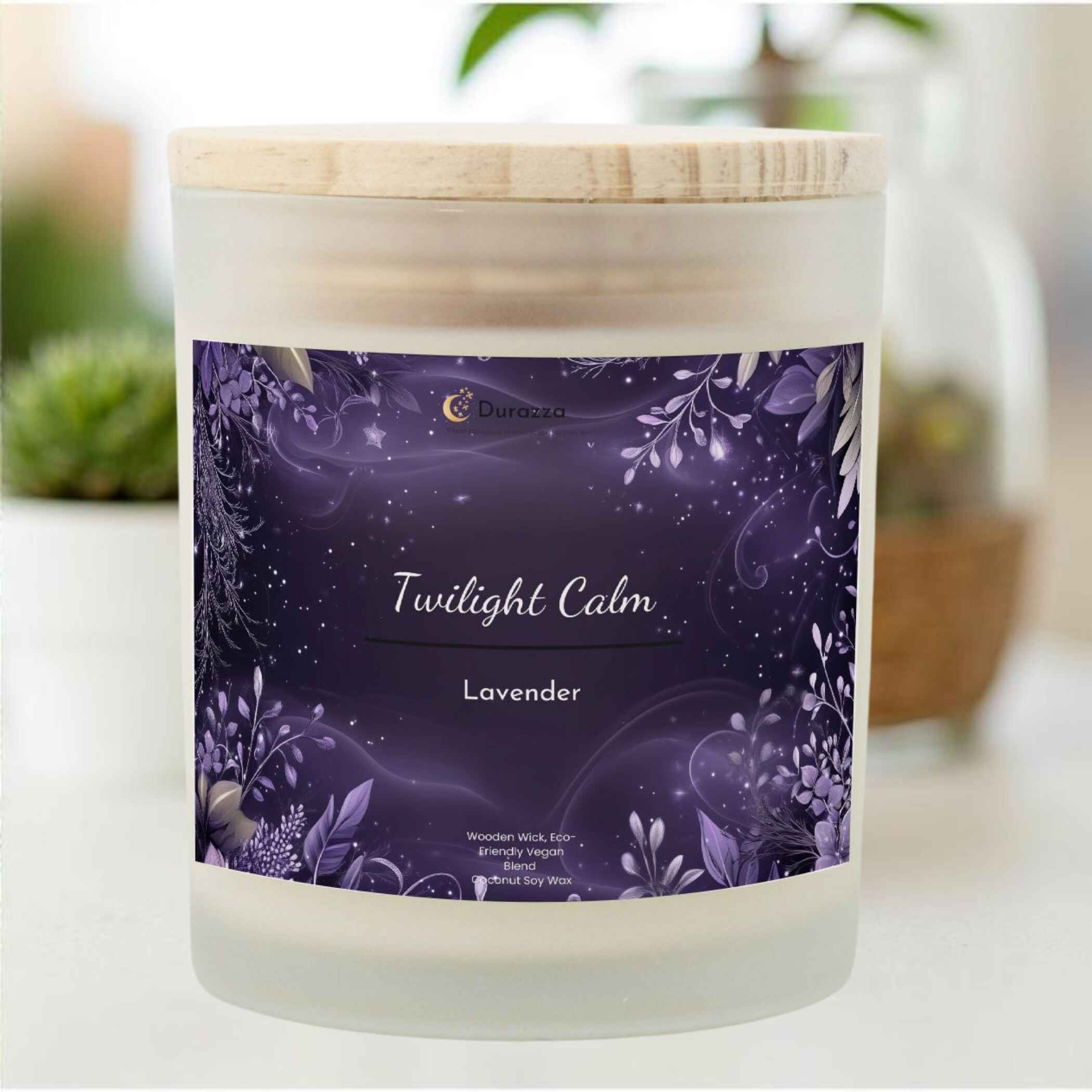 Lavender Scented Candle – 11 oz Wooden Wick | Twilight Calm