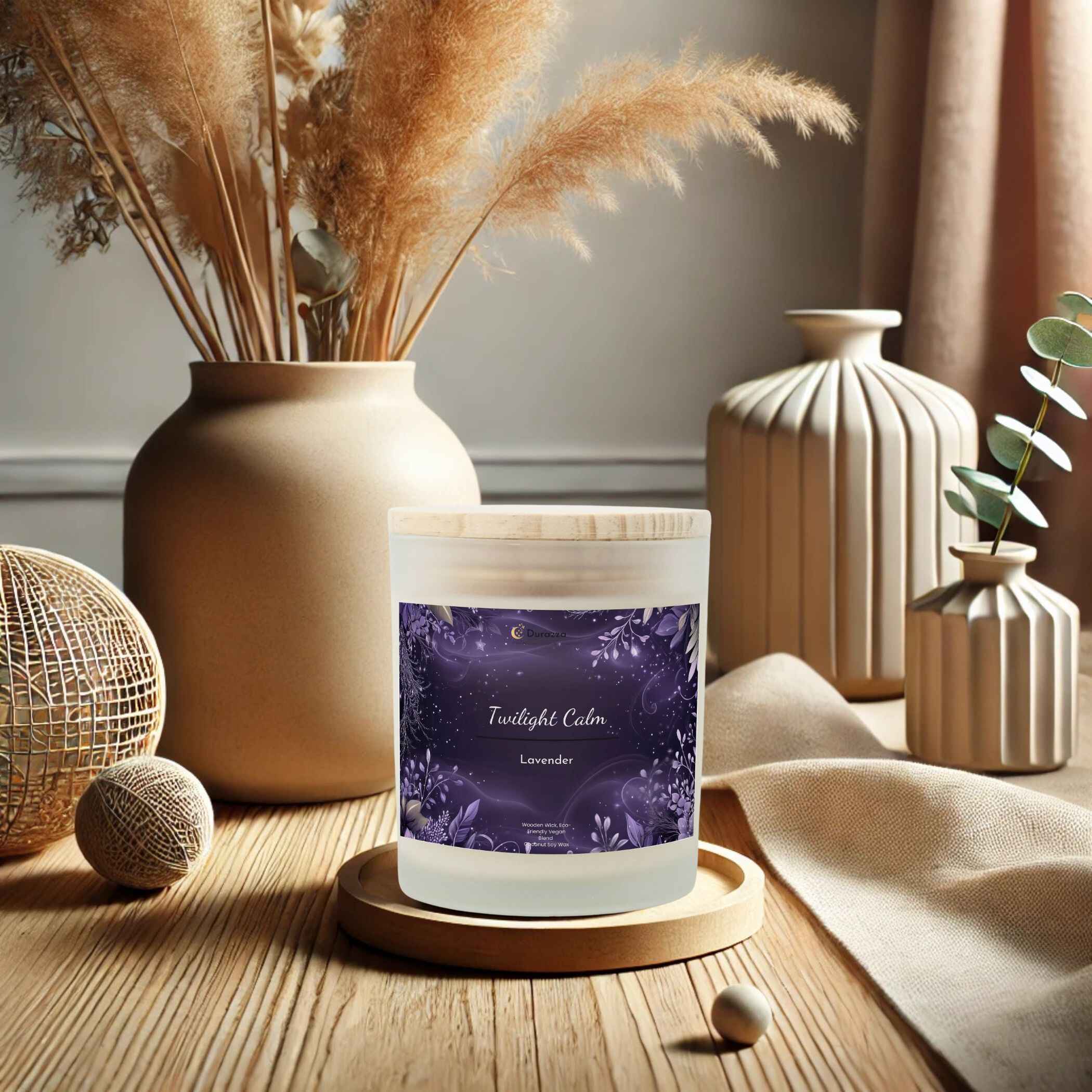 Lavender Scented Candle – 11 oz Wooden Wick | Twilight Calm
