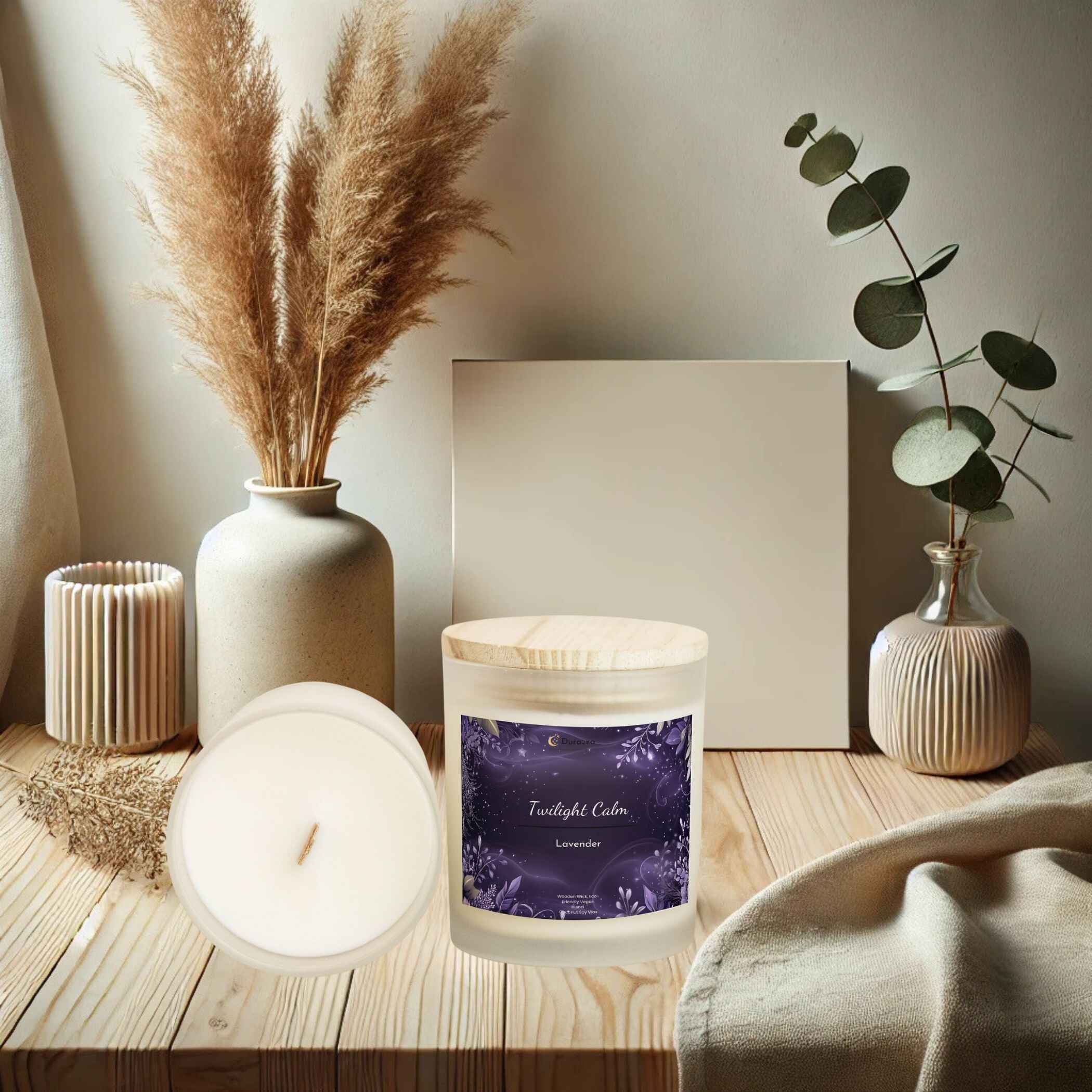 Lavender Scented Candle – 11 oz Wooden Wick | Twilight Calm