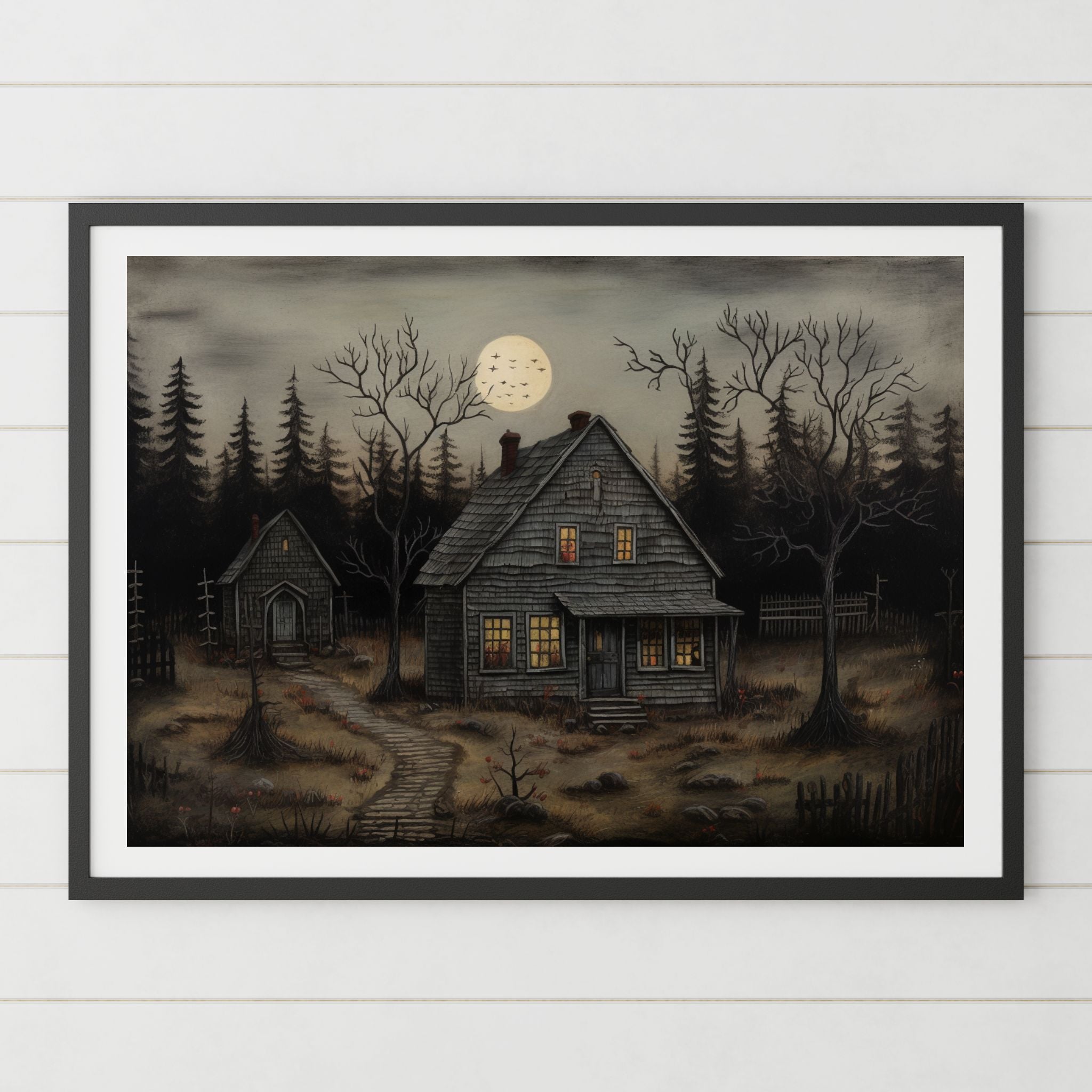Turn of the Century Satin Art Print: Folk Art | Cabin of Mystery