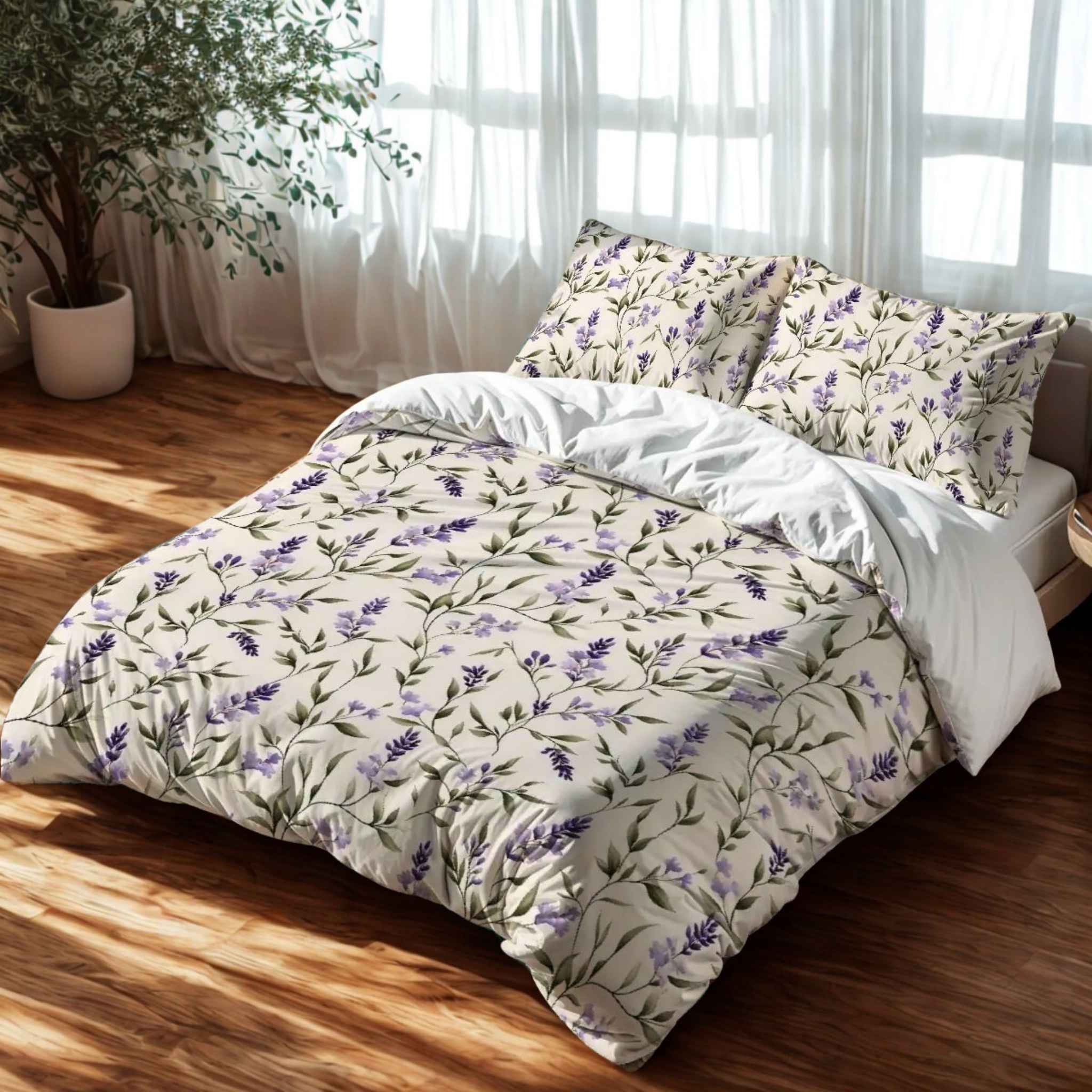 Lavender Duvet Cover – Floral Purple Decor | Violet Meadow