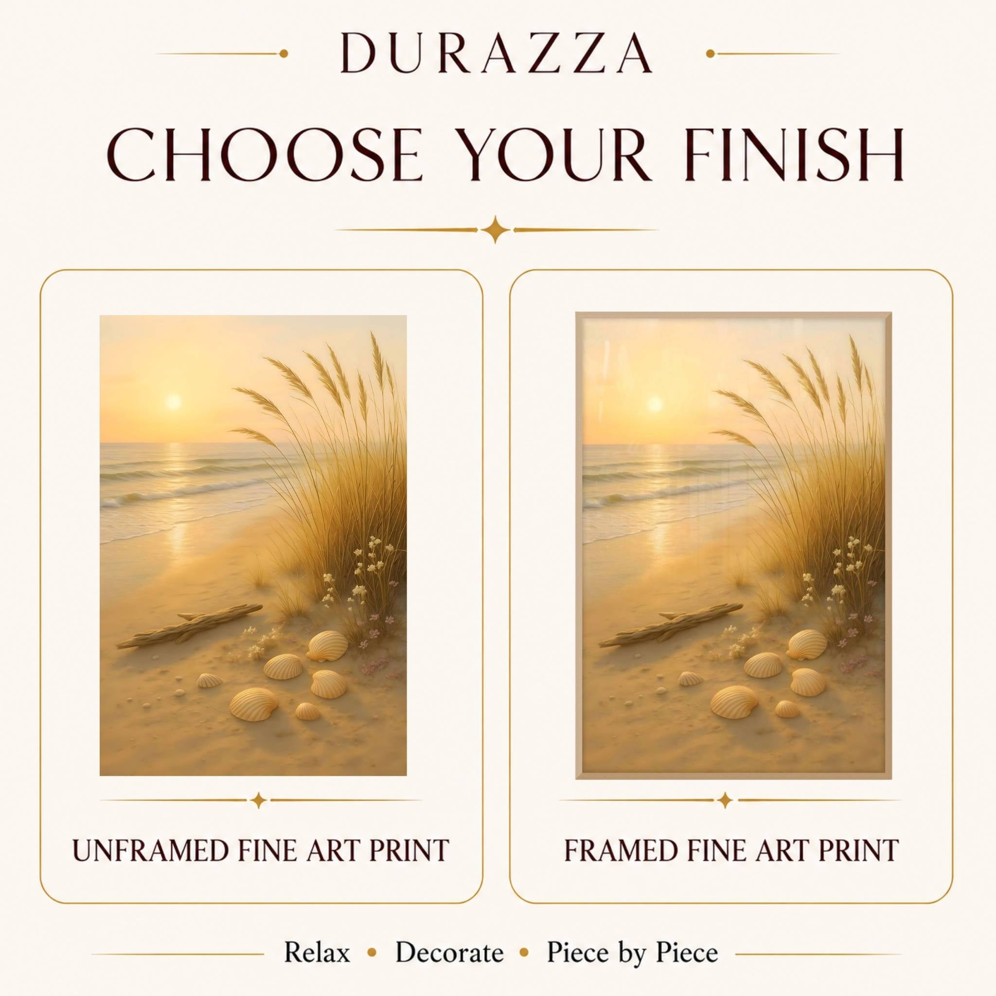 Golden Coastal Beach Wall Art 12x18 24x36 40x60 | Salt Rest