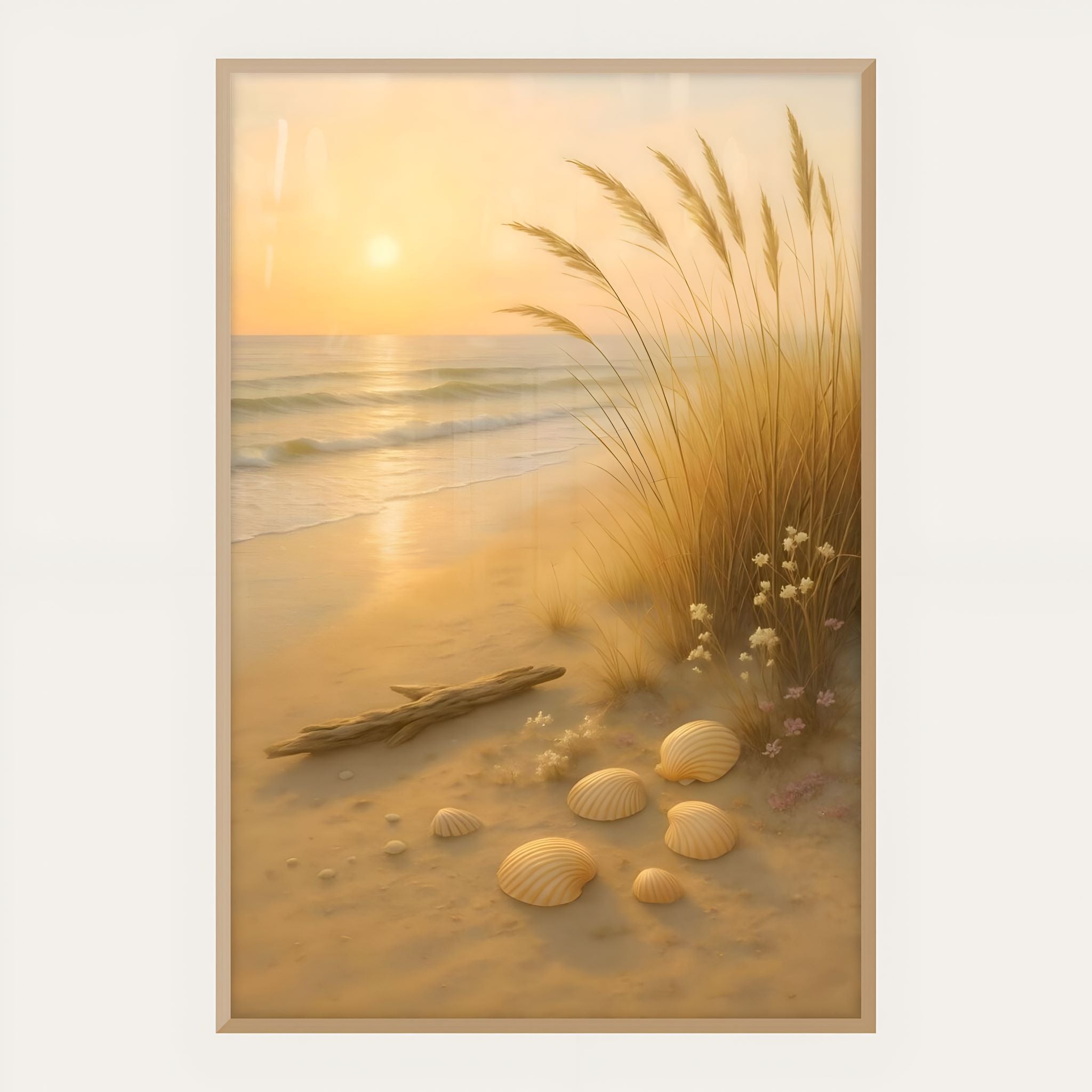 Golden Coastal Beach Wall Art 12x18 24x36 40x60 | Salt Rest