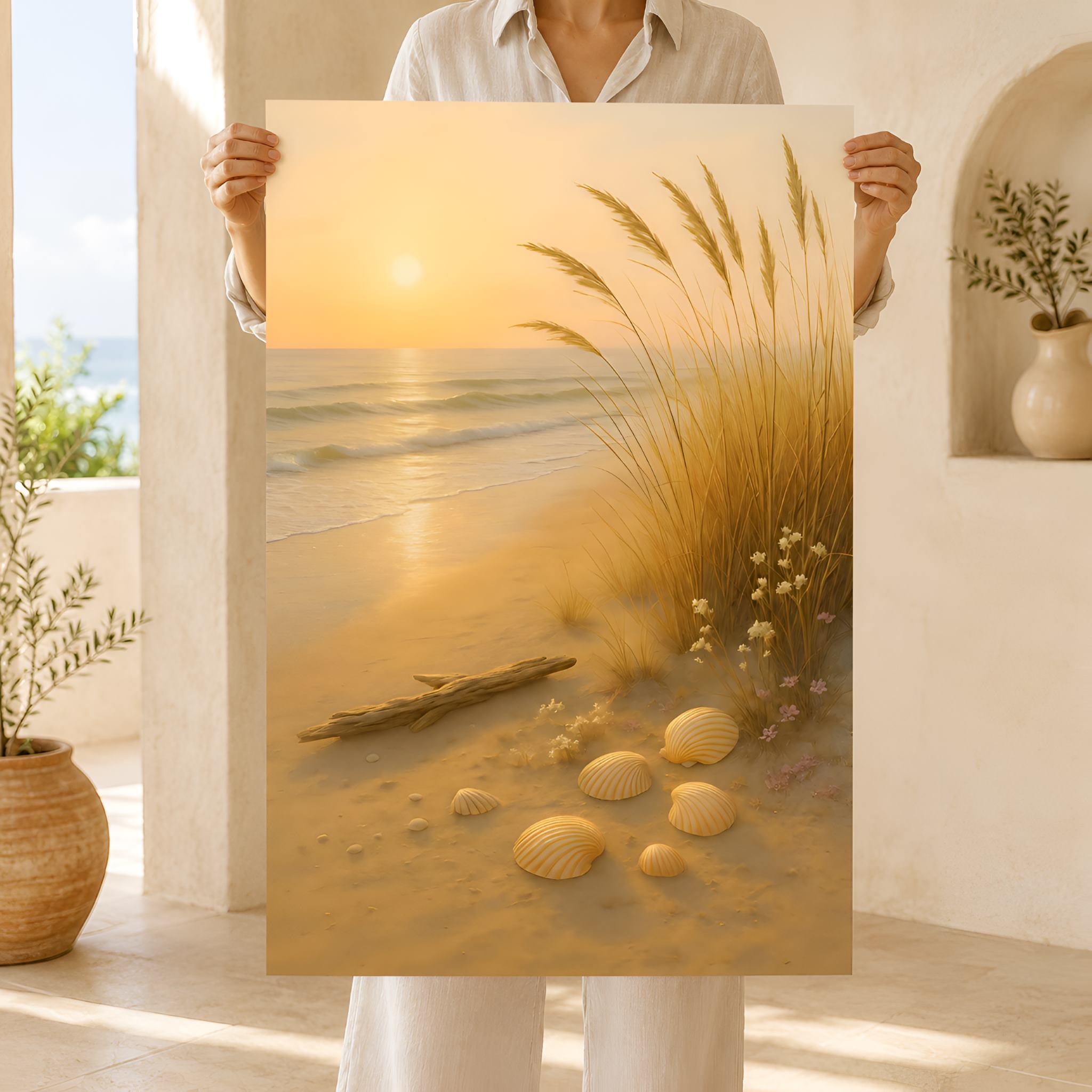 Golden Coastal Beach Wall Art 12x18 24x36 40x60 | Salt Rest