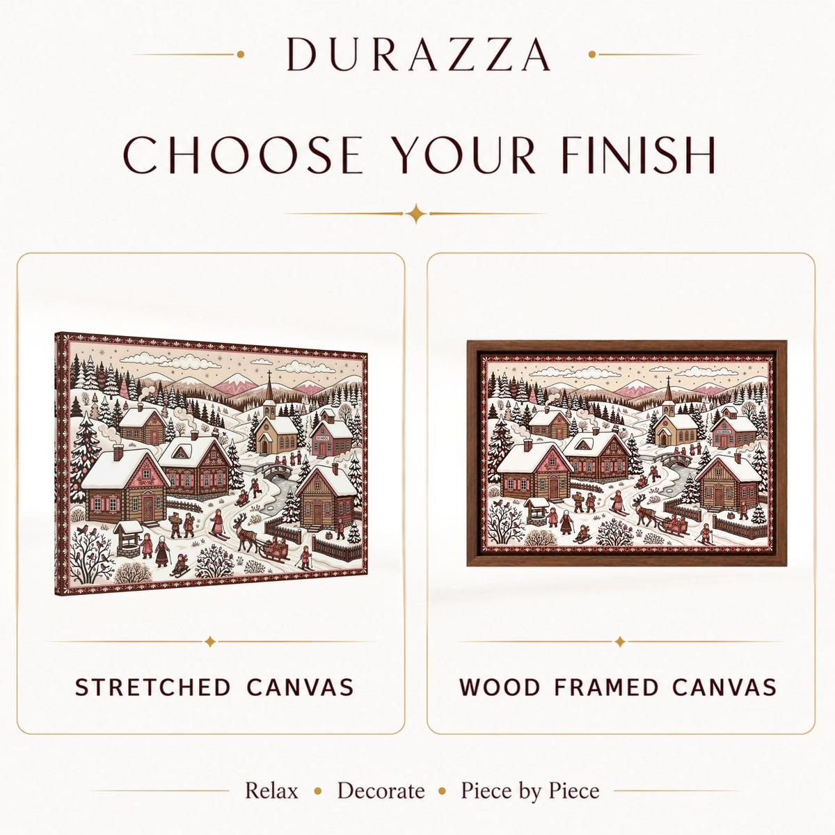 Storybook Winter Canvas Art 12x18 & 16x24 | Snowy Serenity