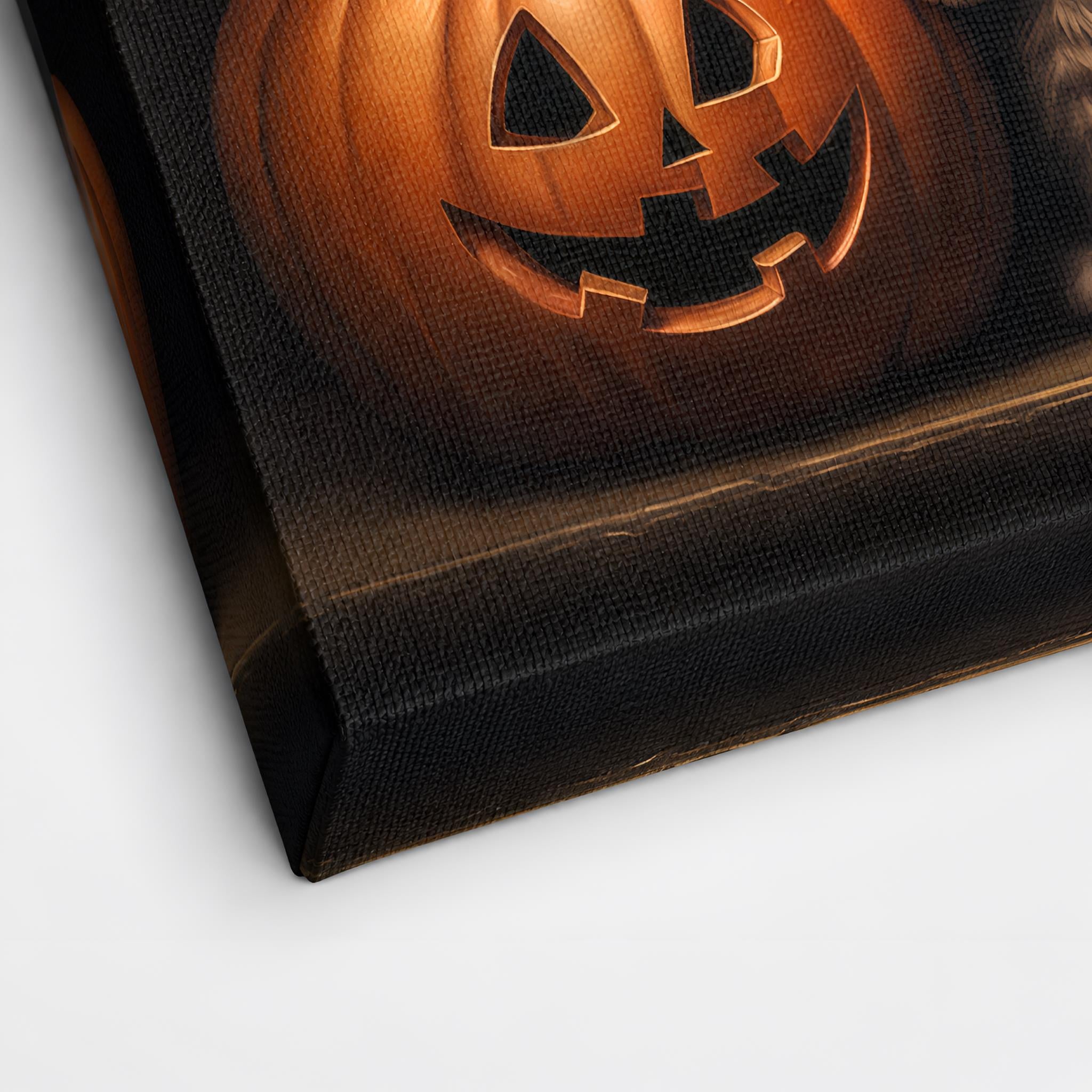 Canvas art print of a jack-o'-lantern on a white background