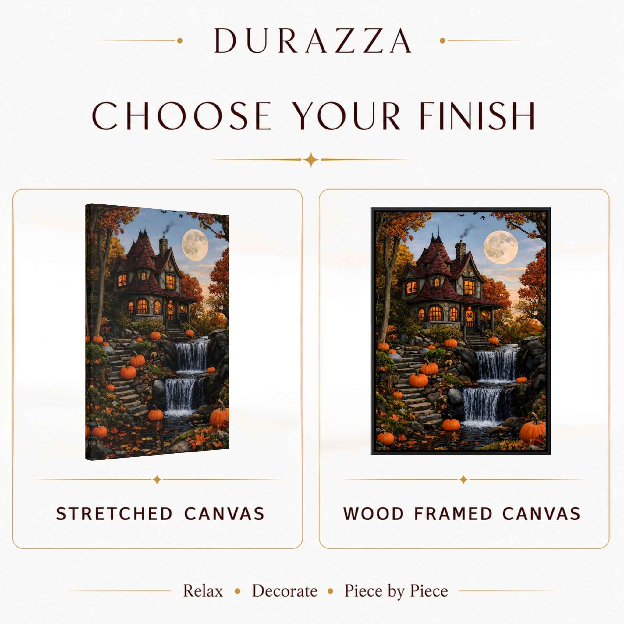 Pumpkin Waterfall Canvas Art 12x18–16x24 | Harvest Waterfall