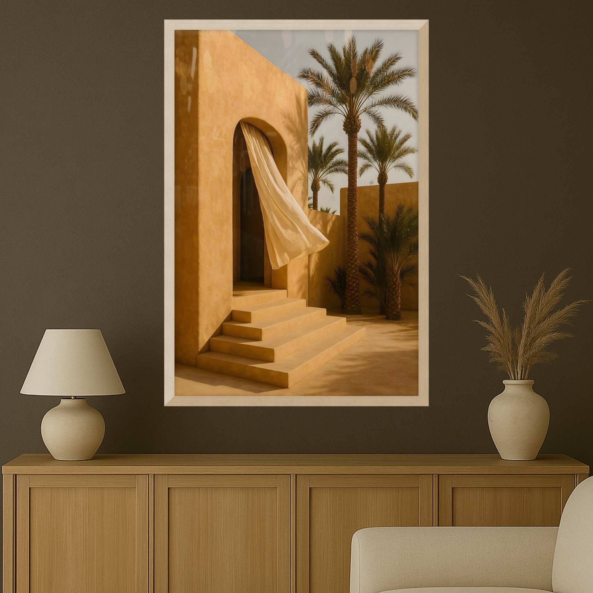 Mediterranean Arch Wall Art: Linen Entryway | Breeze Passage