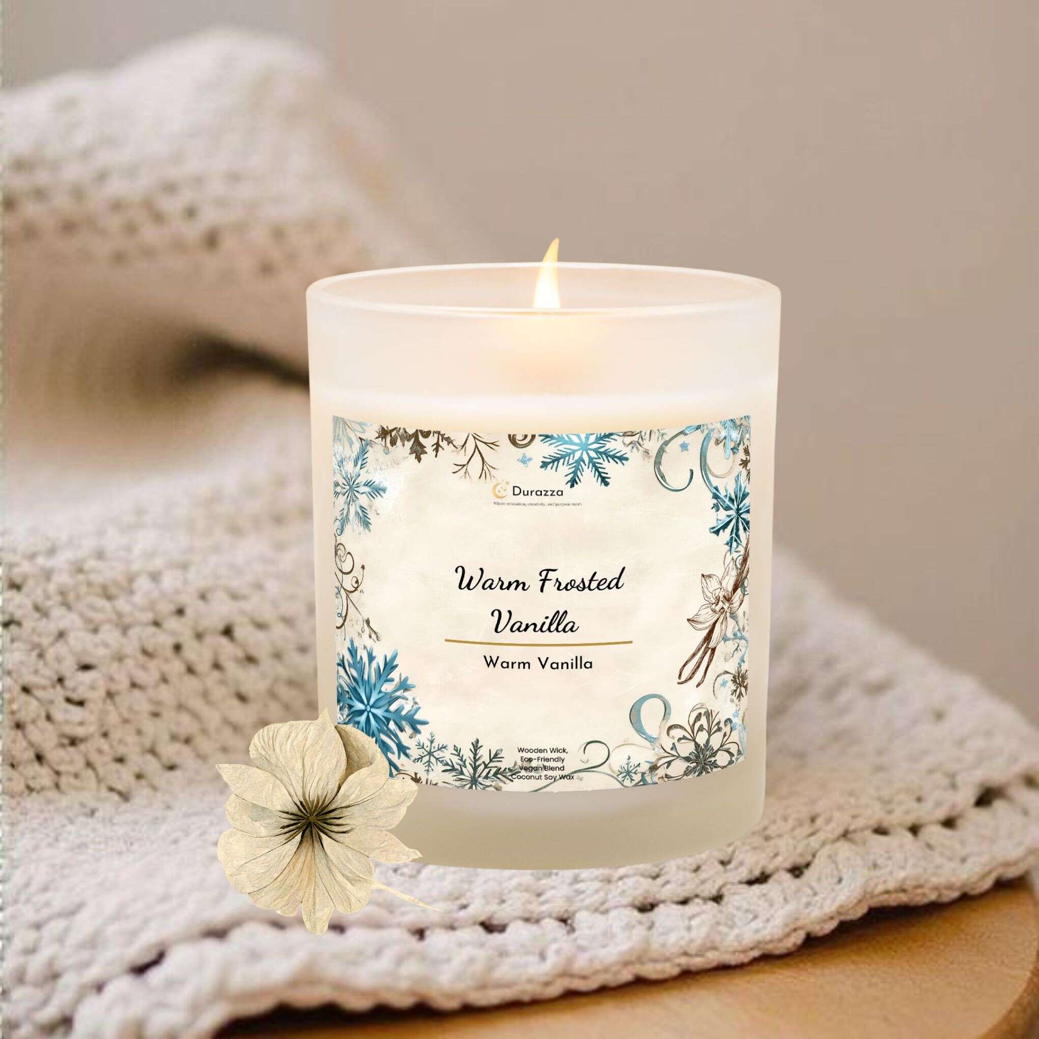 Oat Scented Candle - Wooden Wick 11 oz | Frosted Vanilla