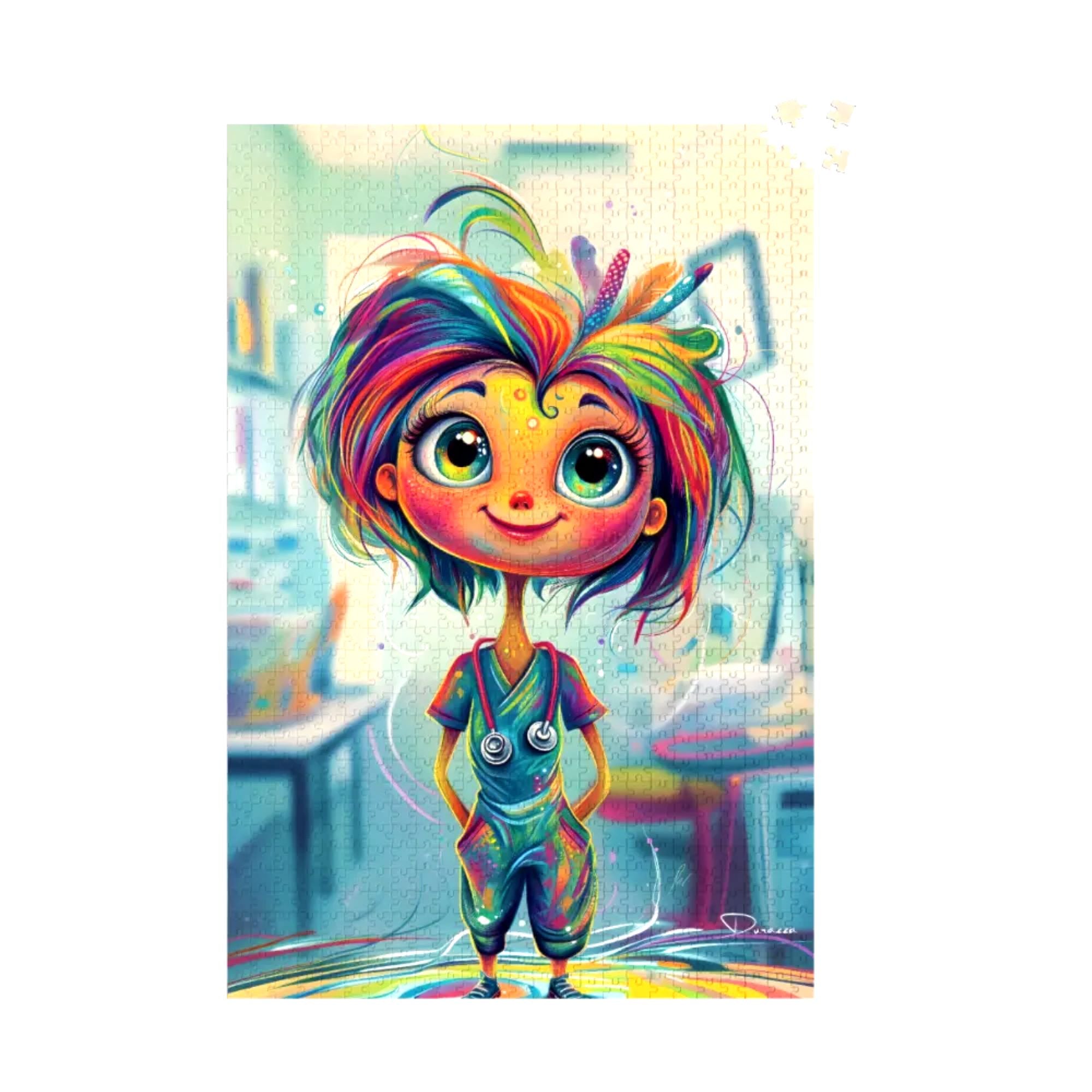 Whimsical Nurse Jigsaw Puzzle 500 or 1000 Piece