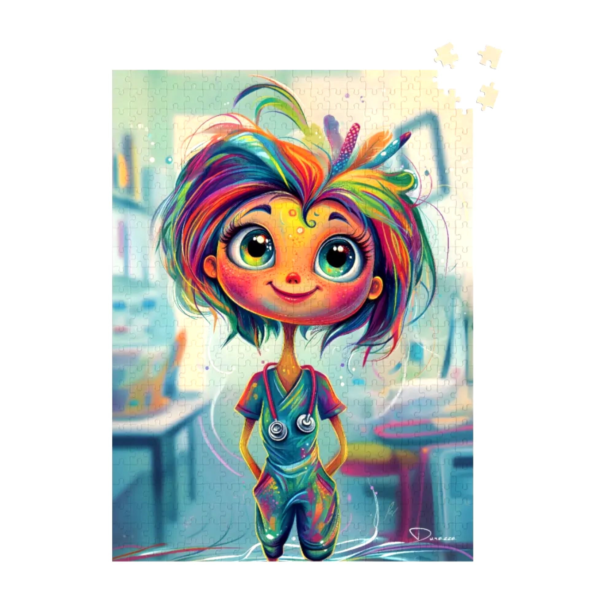 Whimsical Nurse Jigsaw Puzzle 500 or 1000 Piece