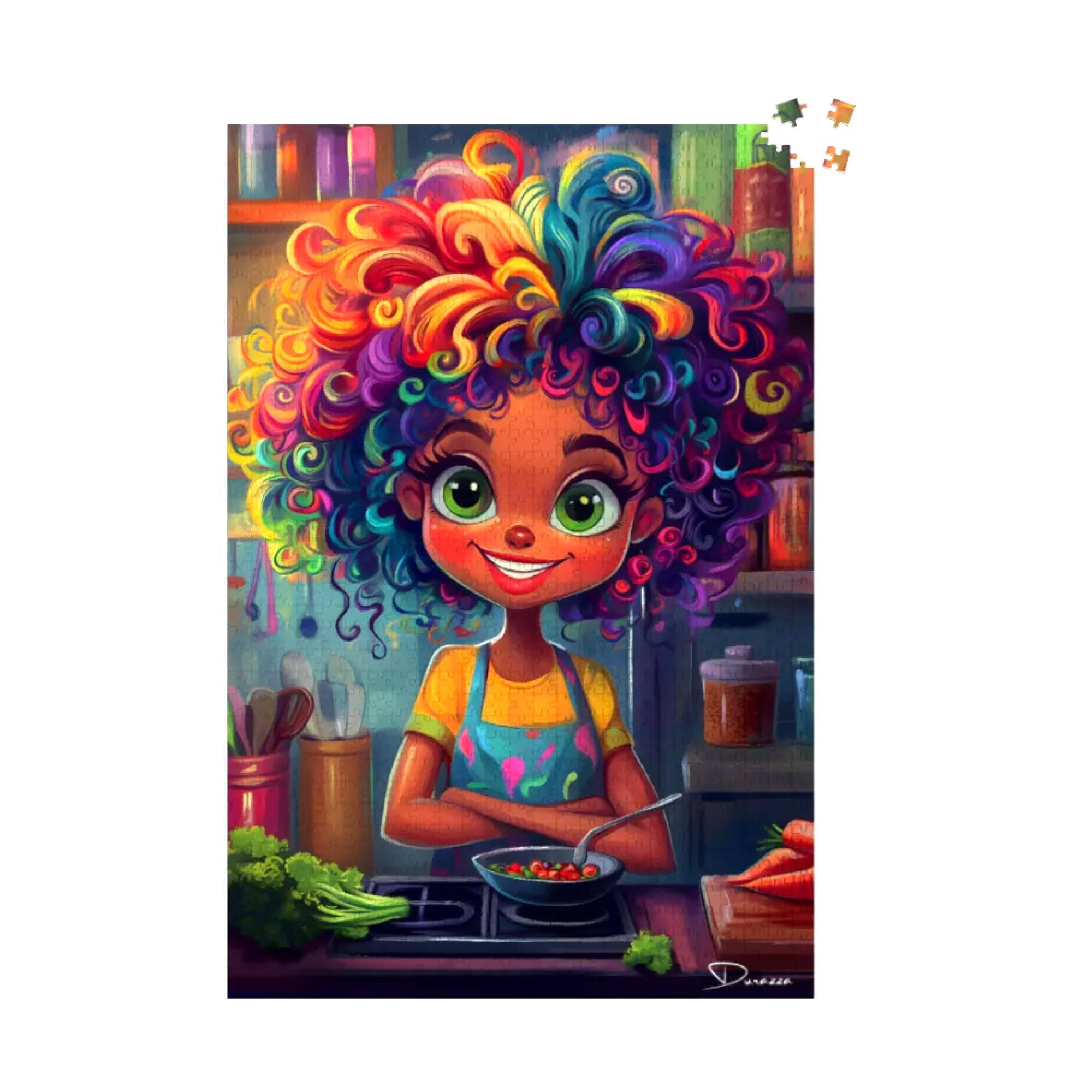 Whimsical Trendy Chef Jigsaw Puzzle 500 or 1000 Piece