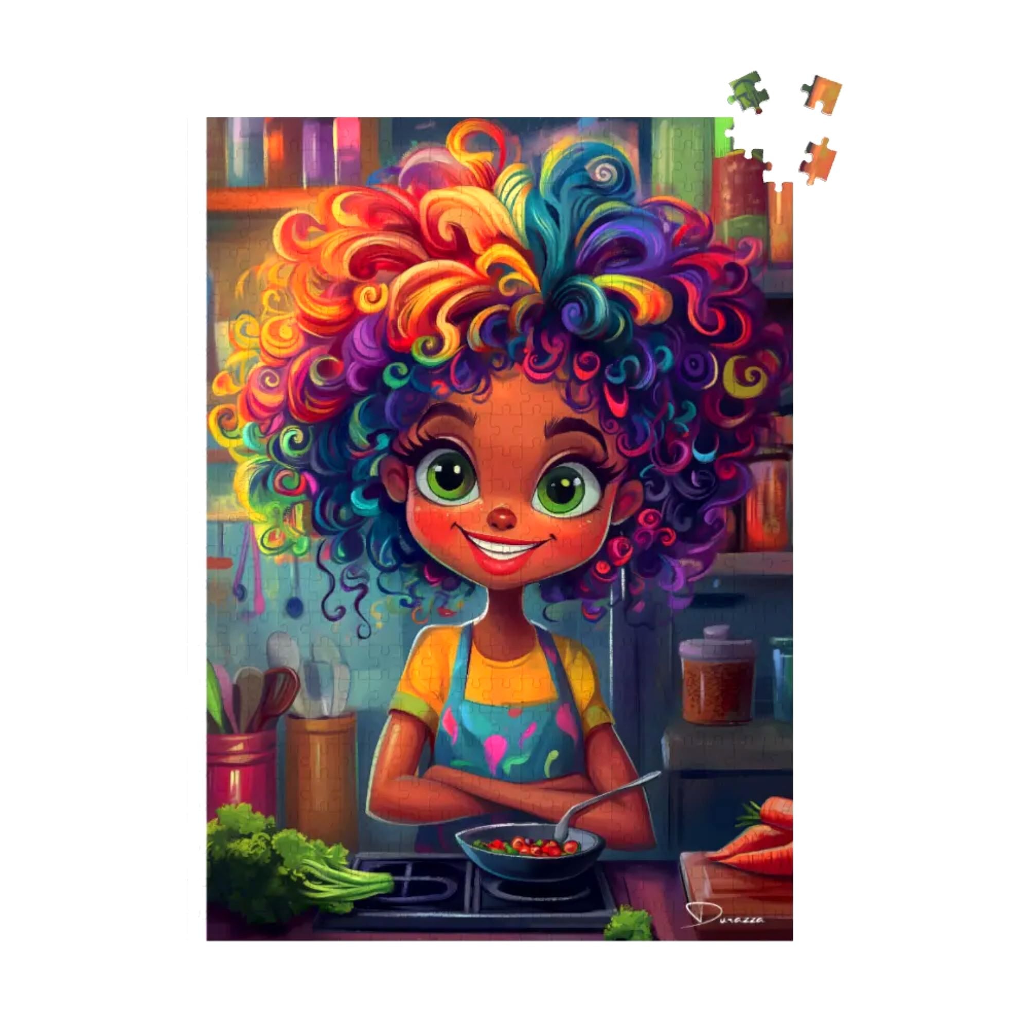 Whimsical Trendy Chef Jigsaw Puzzle 500 or 1000 Piece