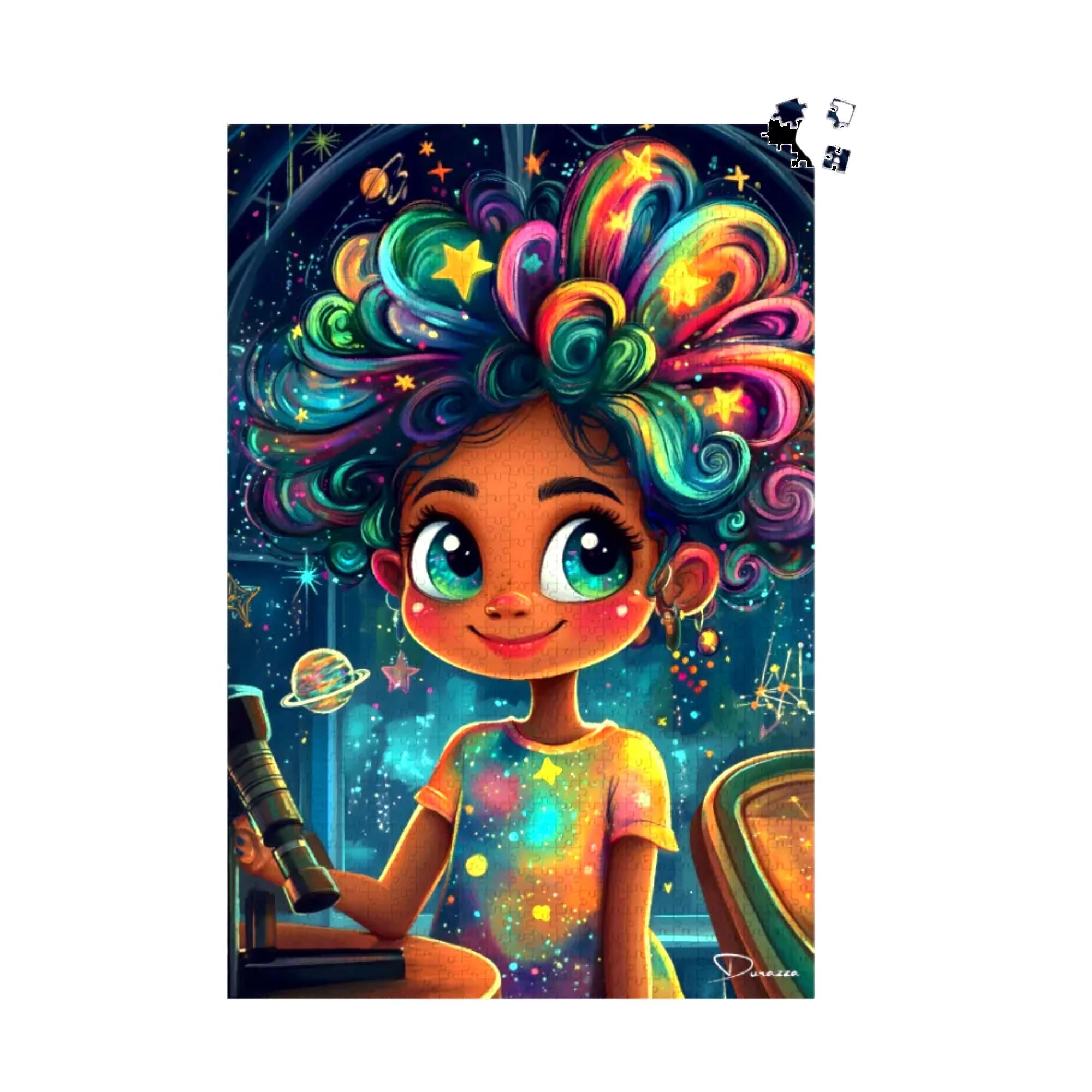 Whimsical Astronomer Kid Jigsaw Puzzle 500 or 1000 Piece