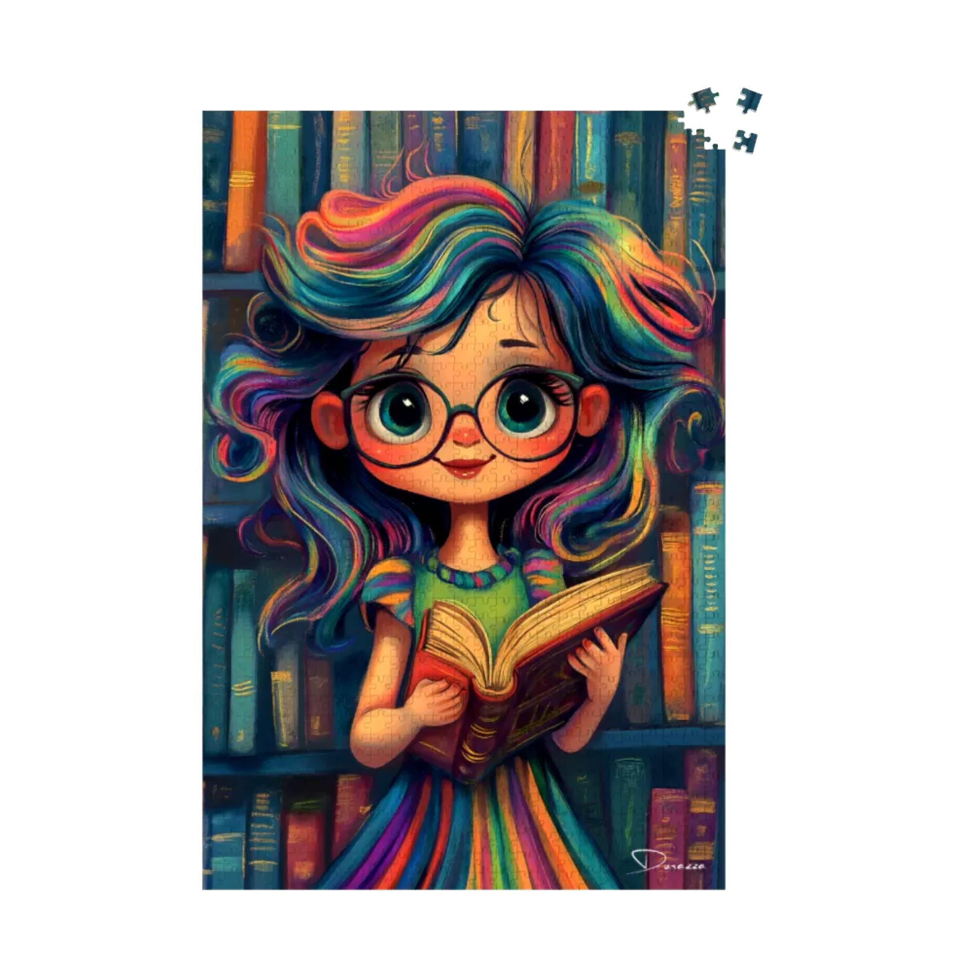 Whimsical Librarian Jigsaw Puzzle 500 or 1000 Piece