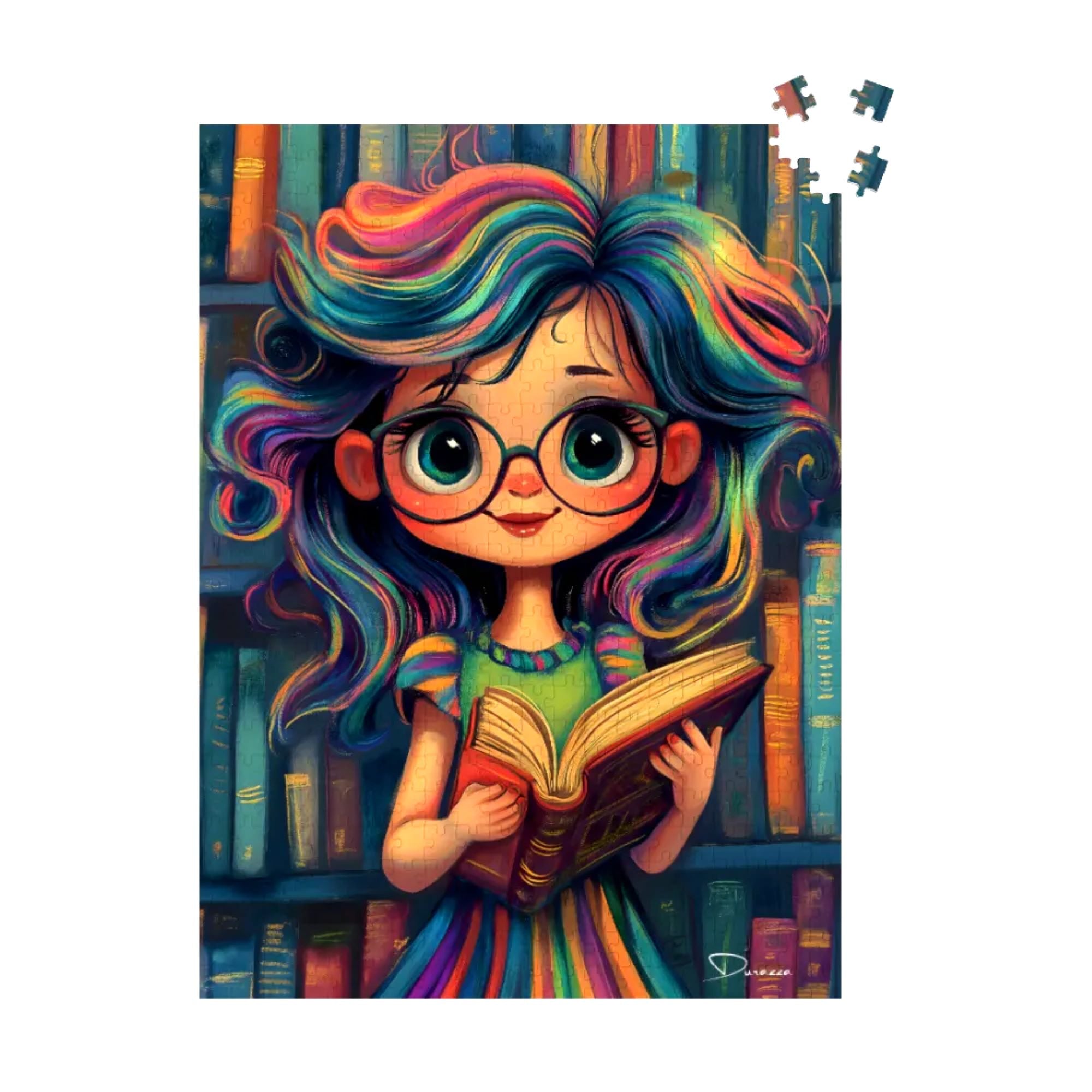 Whimsical Librarian Jigsaw Puzzle 500 or 1000 Piece