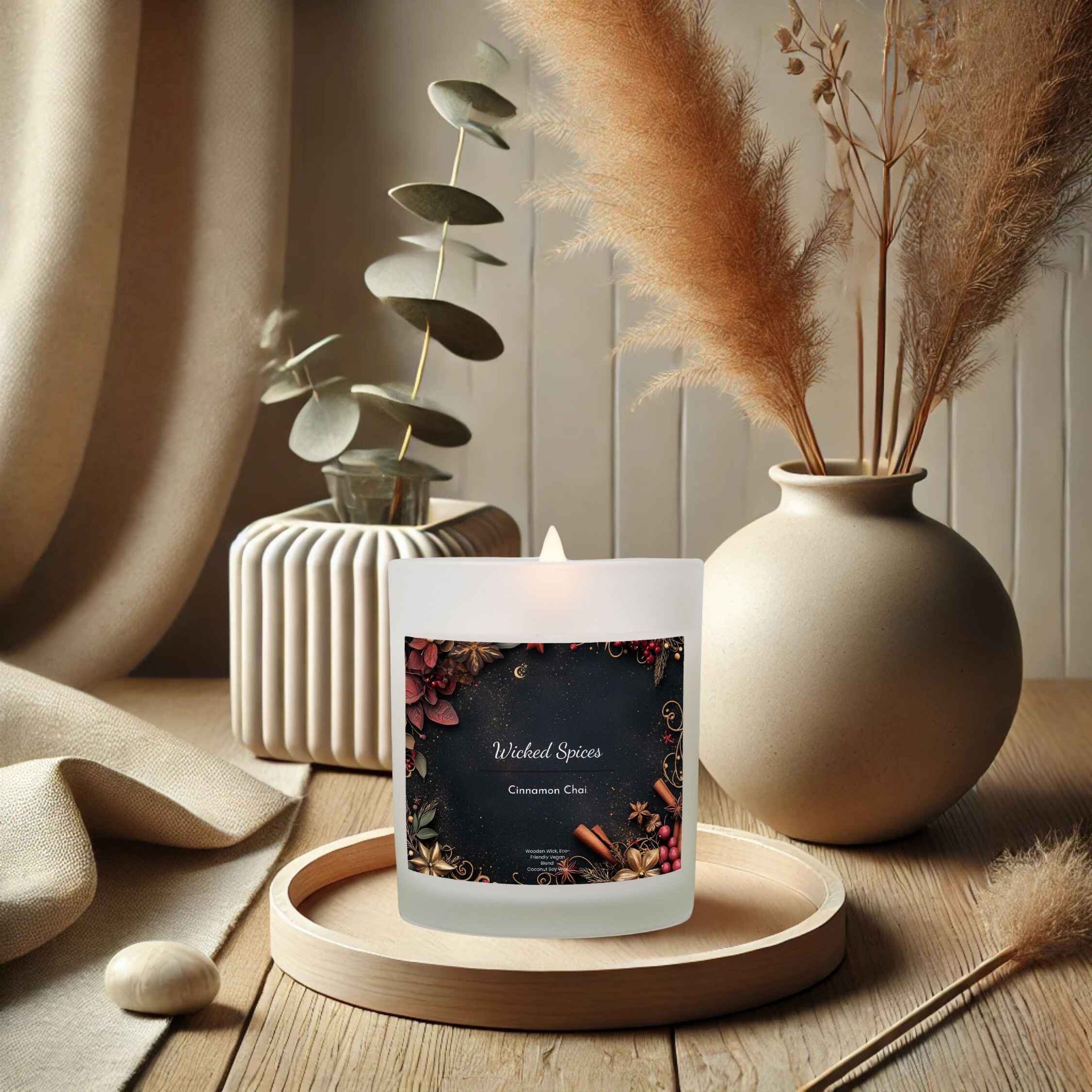 Cinnamon Scented Candle – 11 oz Wooden Wick | Wicked Spices