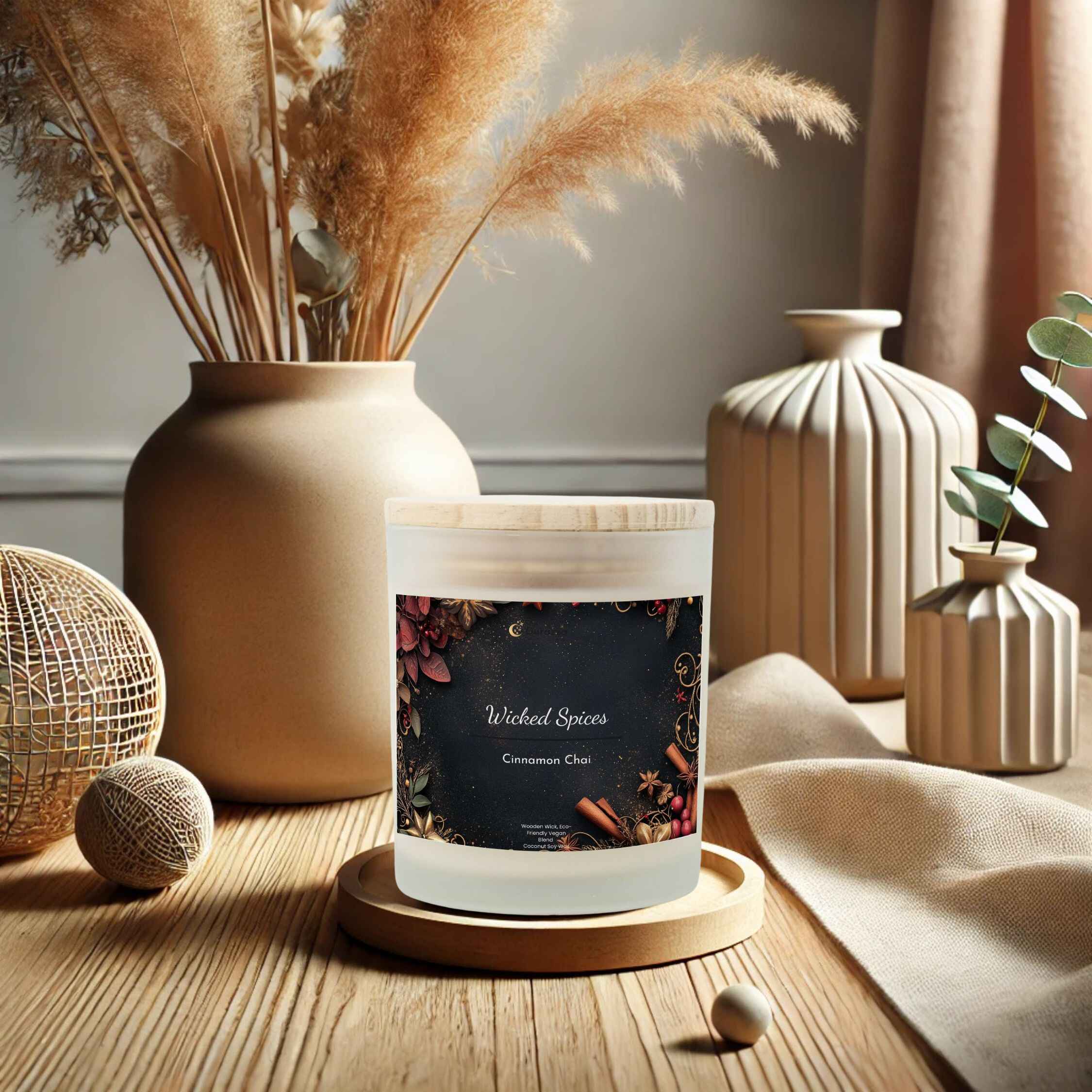 Cinnamon Scented Candle – 11 oz Wooden Wick | Wicked Spices