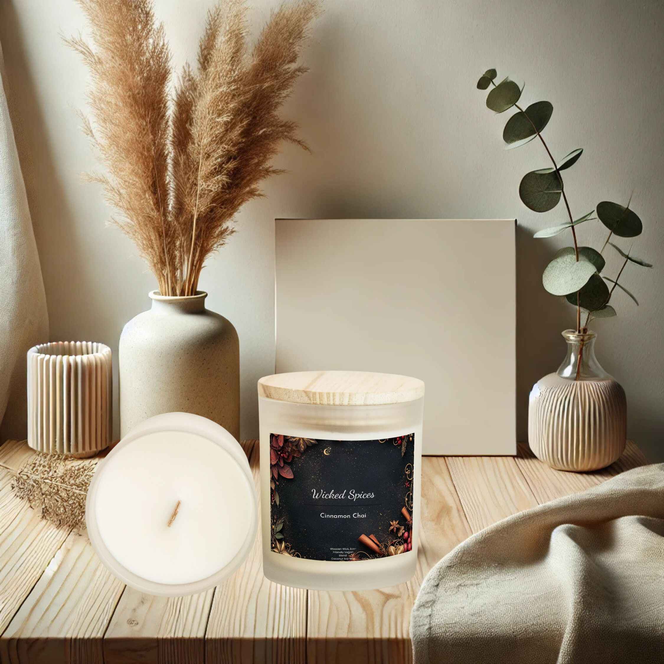 Cinnamon Scented Candle – 11 oz Wooden Wick | Wicked Spices