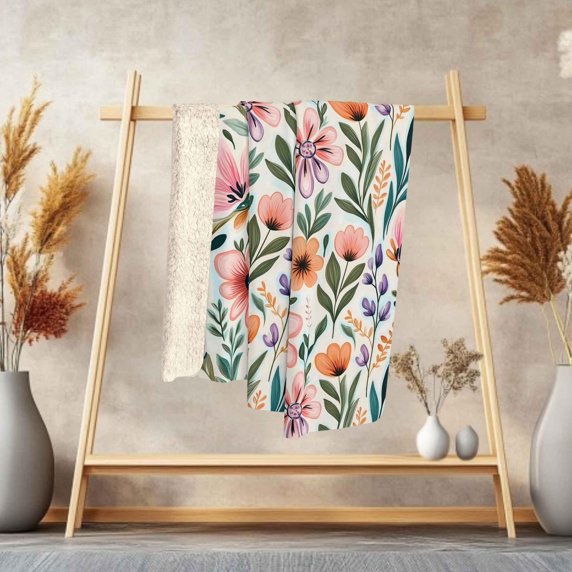 Floral Throw Blanket: Cottagecore Bedding | Wildflower Haven