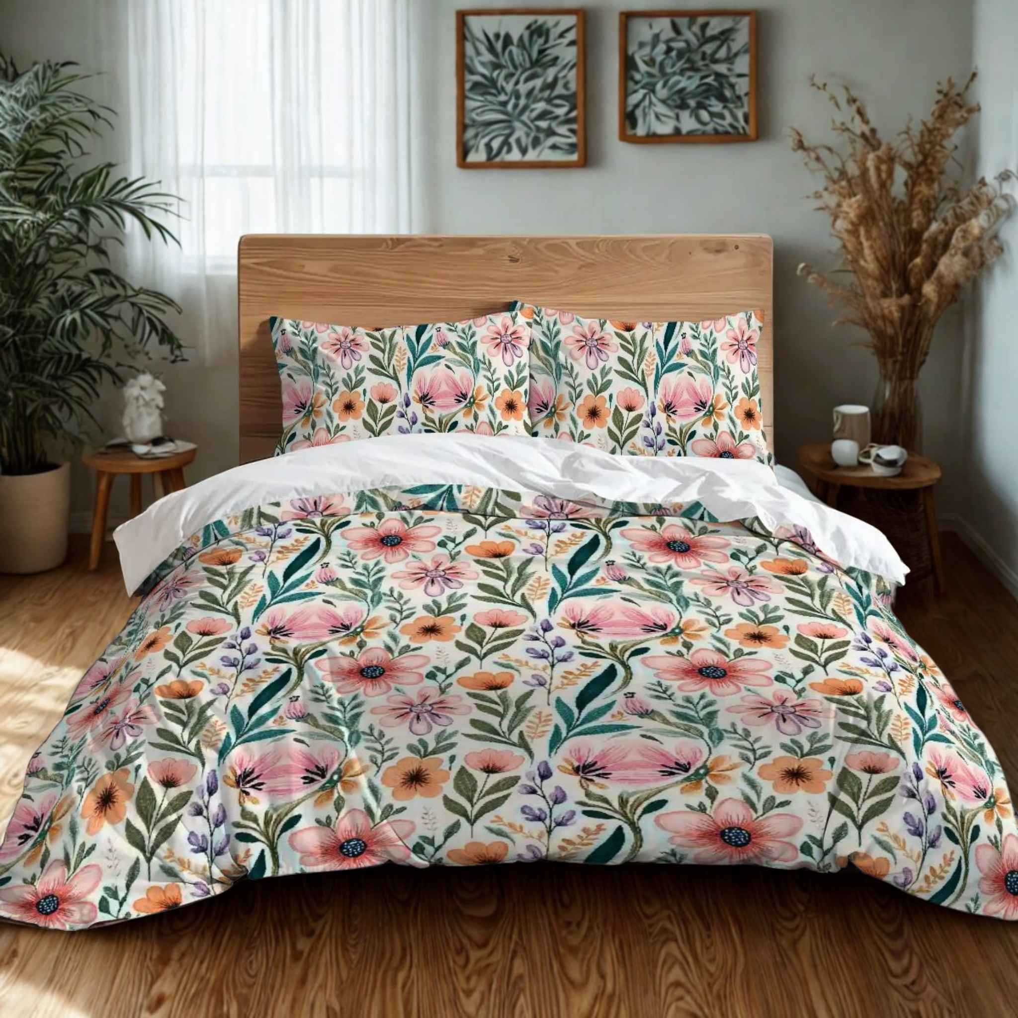Flower Duvet Cover: Cottagecore Bedding | Wildflower Haven