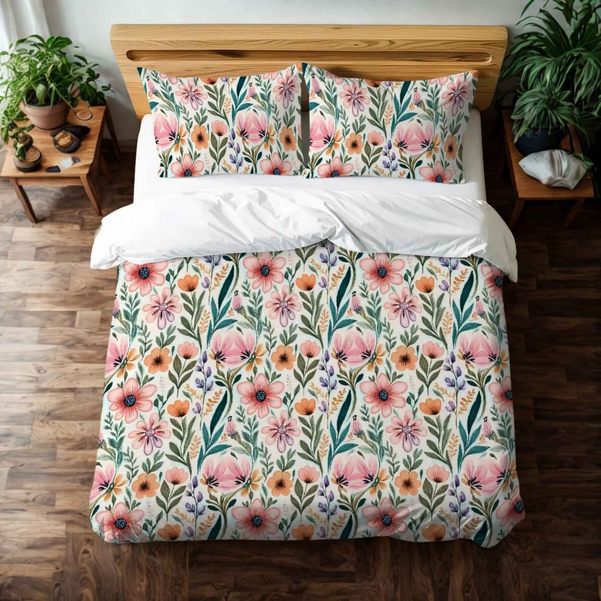 Flower Duvet Cover: Cottagecore Bedding | Wildflower Haven