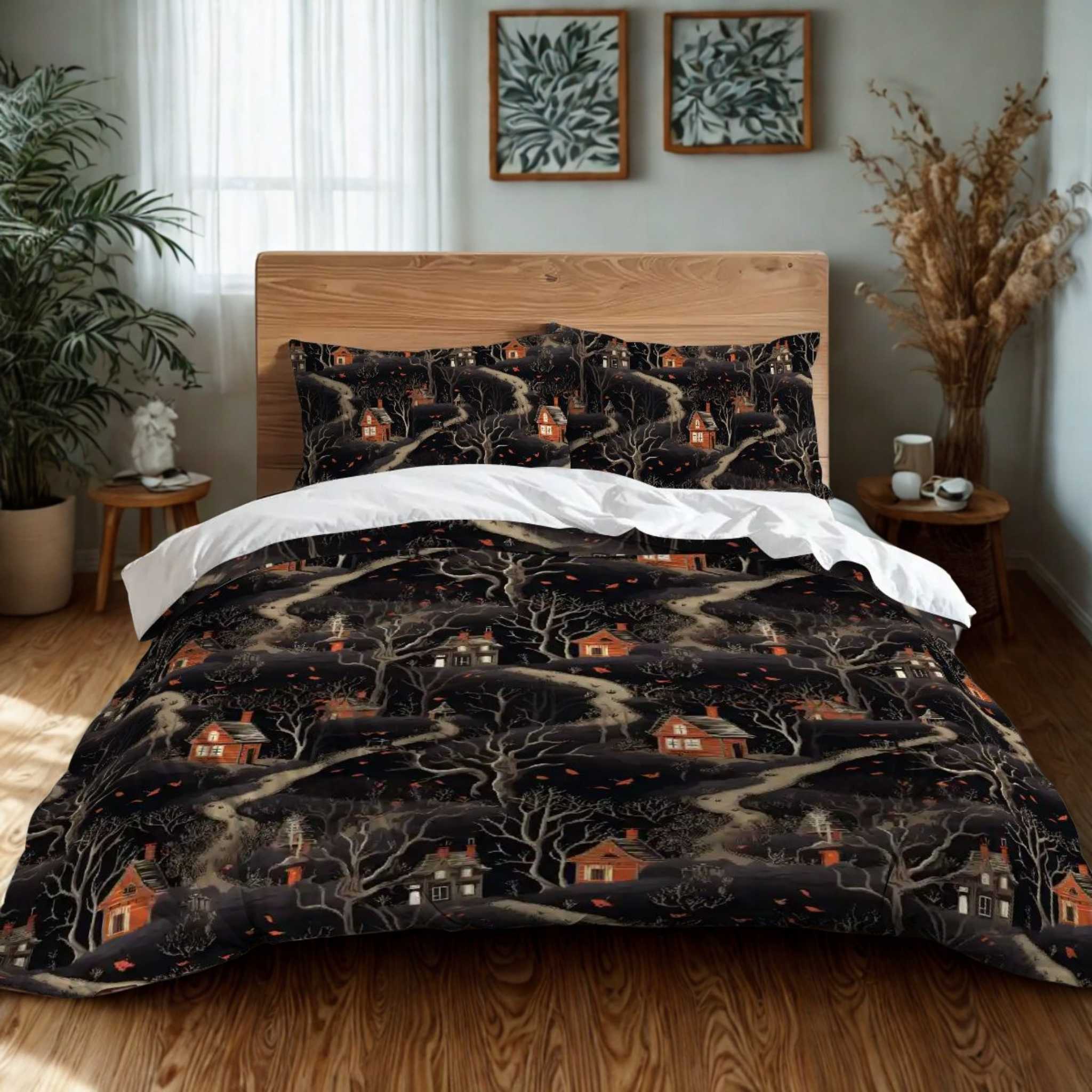 Cottagecore Duvet Cover with Pillow Shams | Witches Woodland