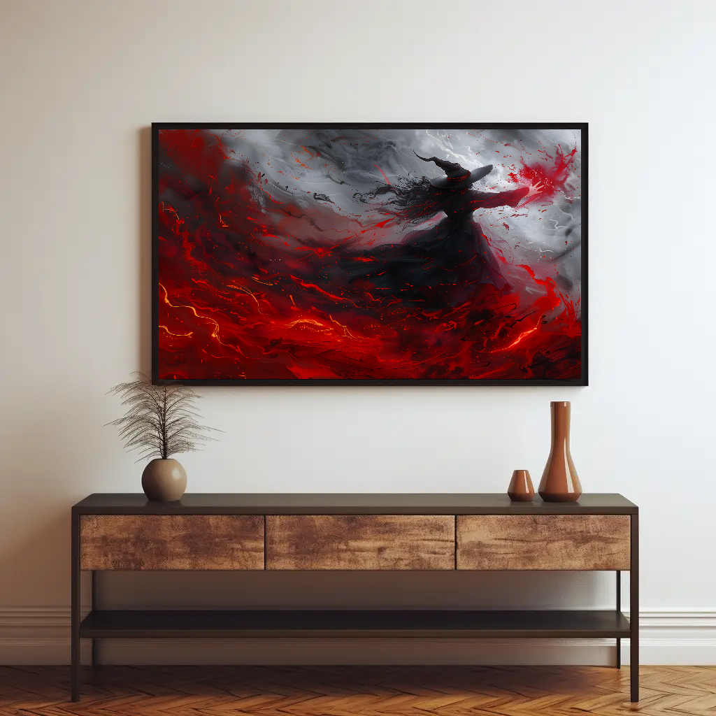 Witch Spellcasting Wall Art: Dark Gothic Fantasy Art