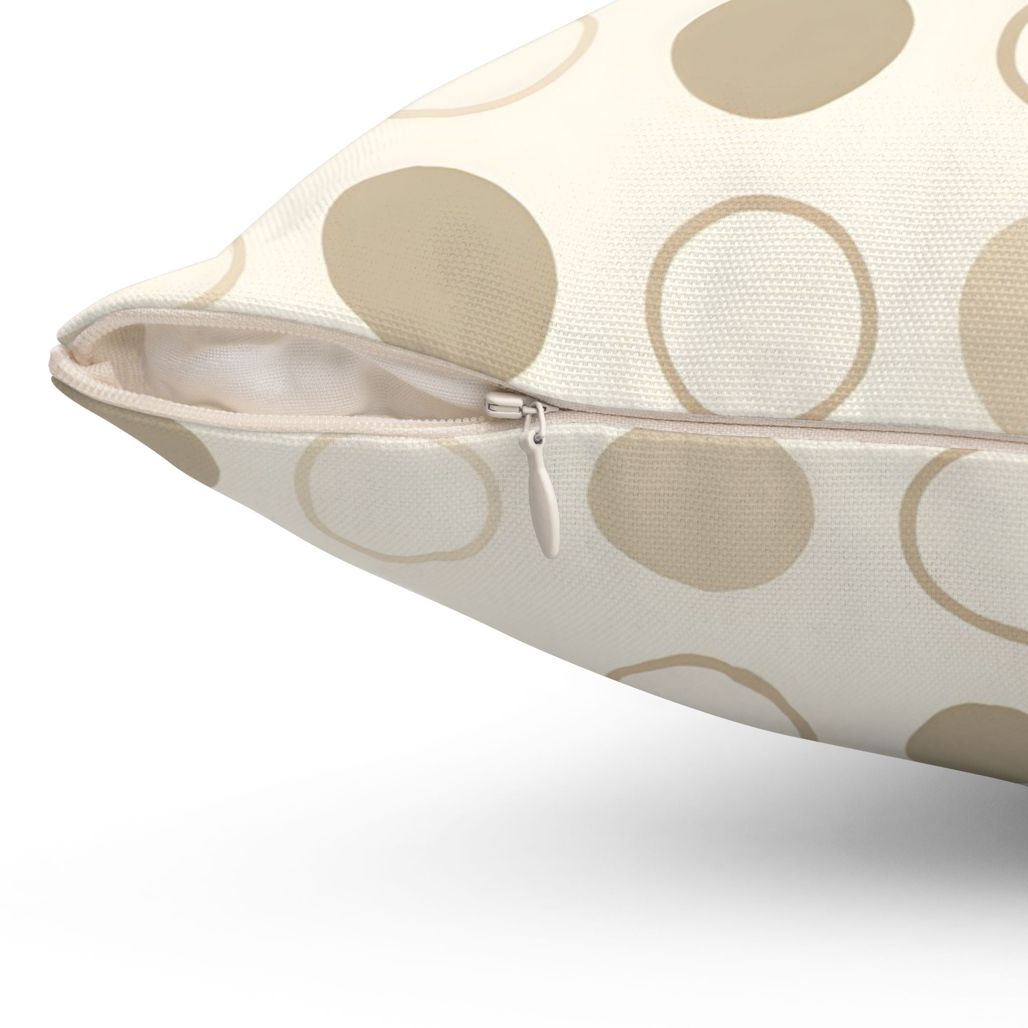 Minimalist Throw Pillow: Beige Geometric Circle | Zen Circle