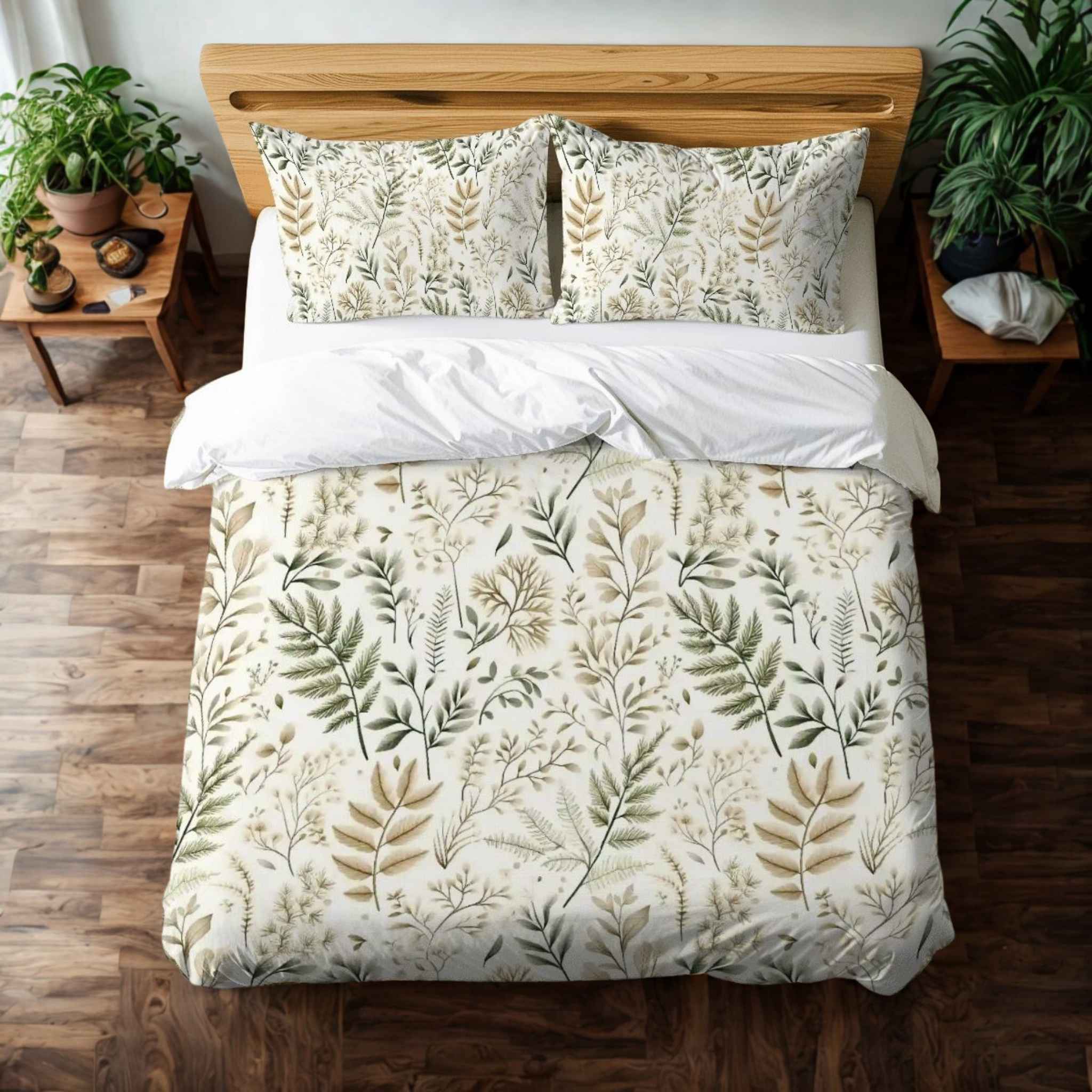 Fern Duvet Cover Set – Neutral Botanical Bedding | Fernlight
