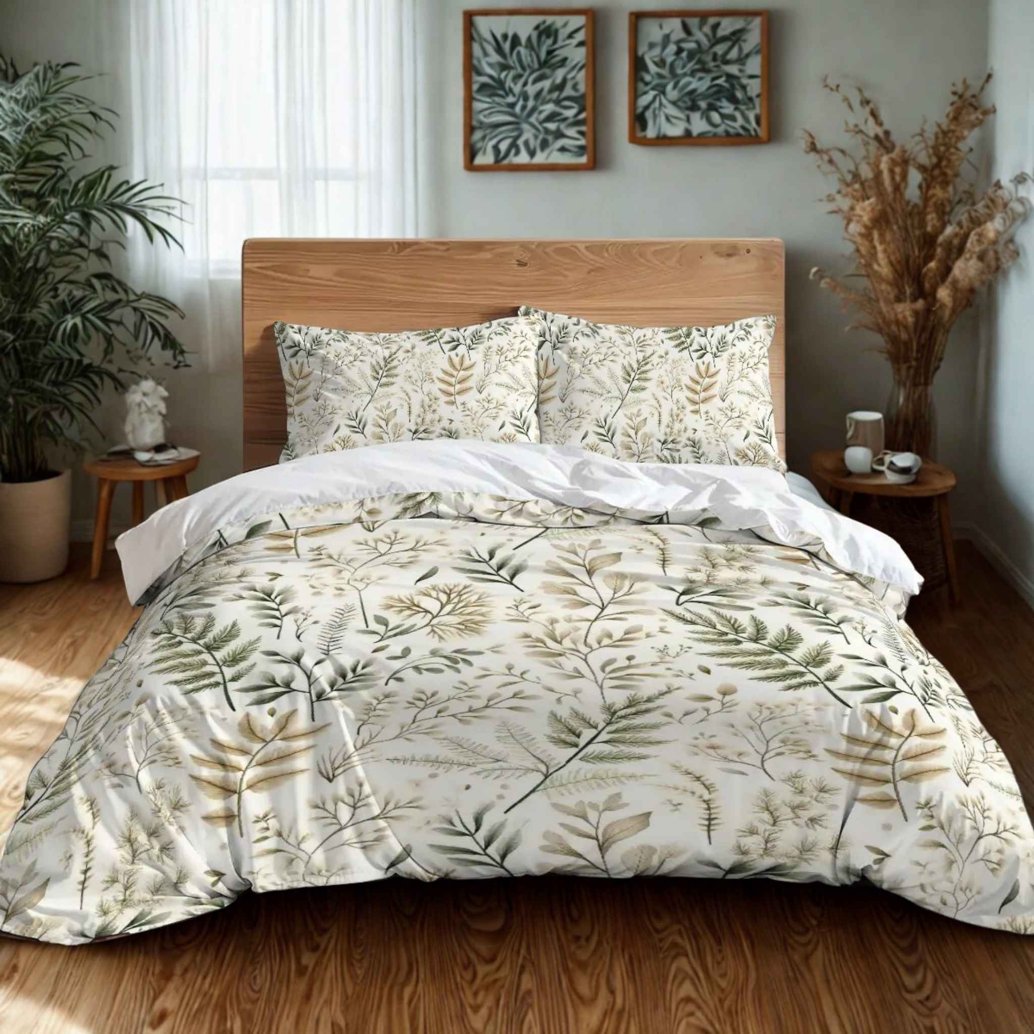 Fern Duvet Cover Set – Neutral Botanical Bedding | Fernlight